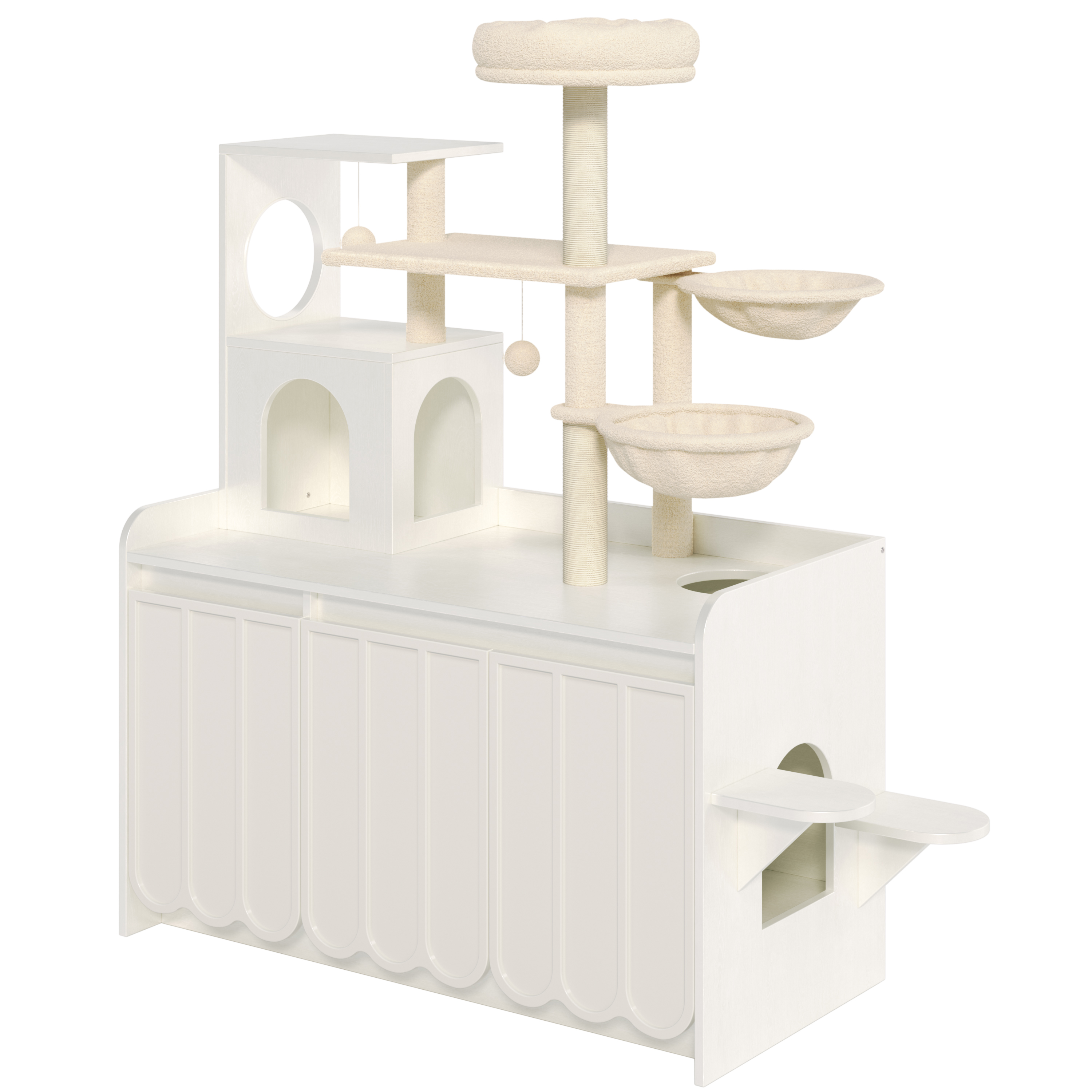 Cat Tree Condo Litter Box Enclosure