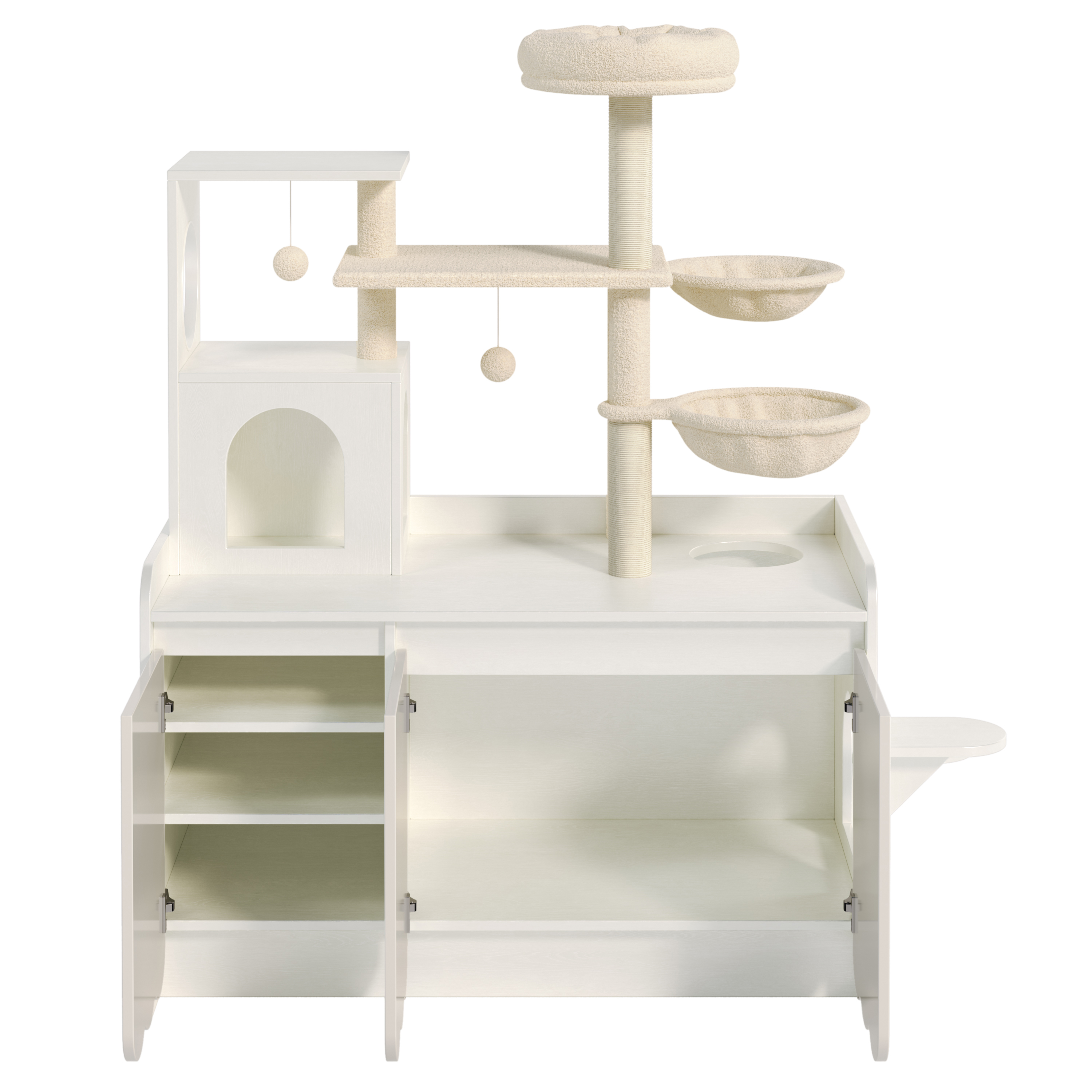 Cat Tree Condo Litter Box Enclosure