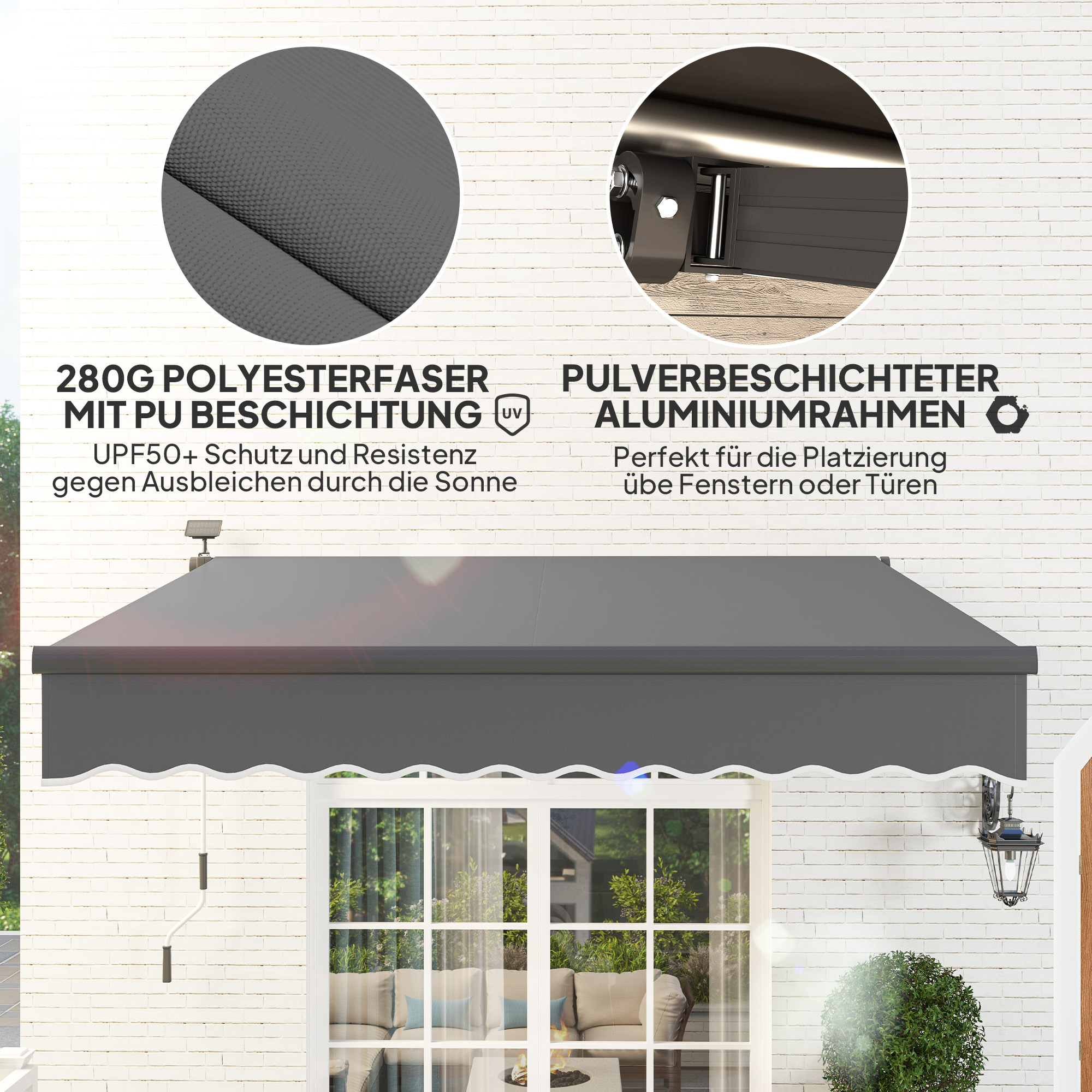 Klemmmarkise Solar-Lichte Markise