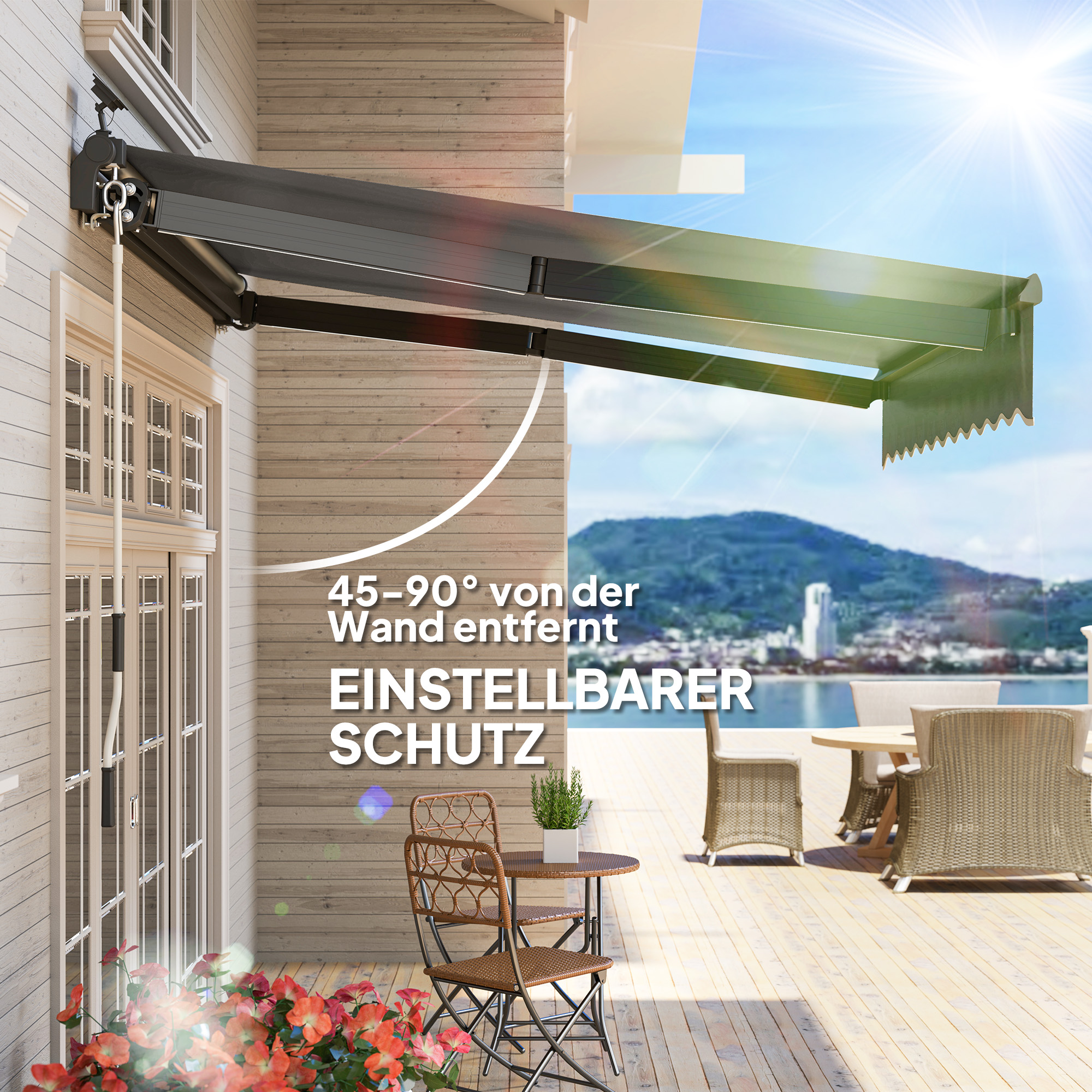 Klemmmarkise Solar-Lichte Markise