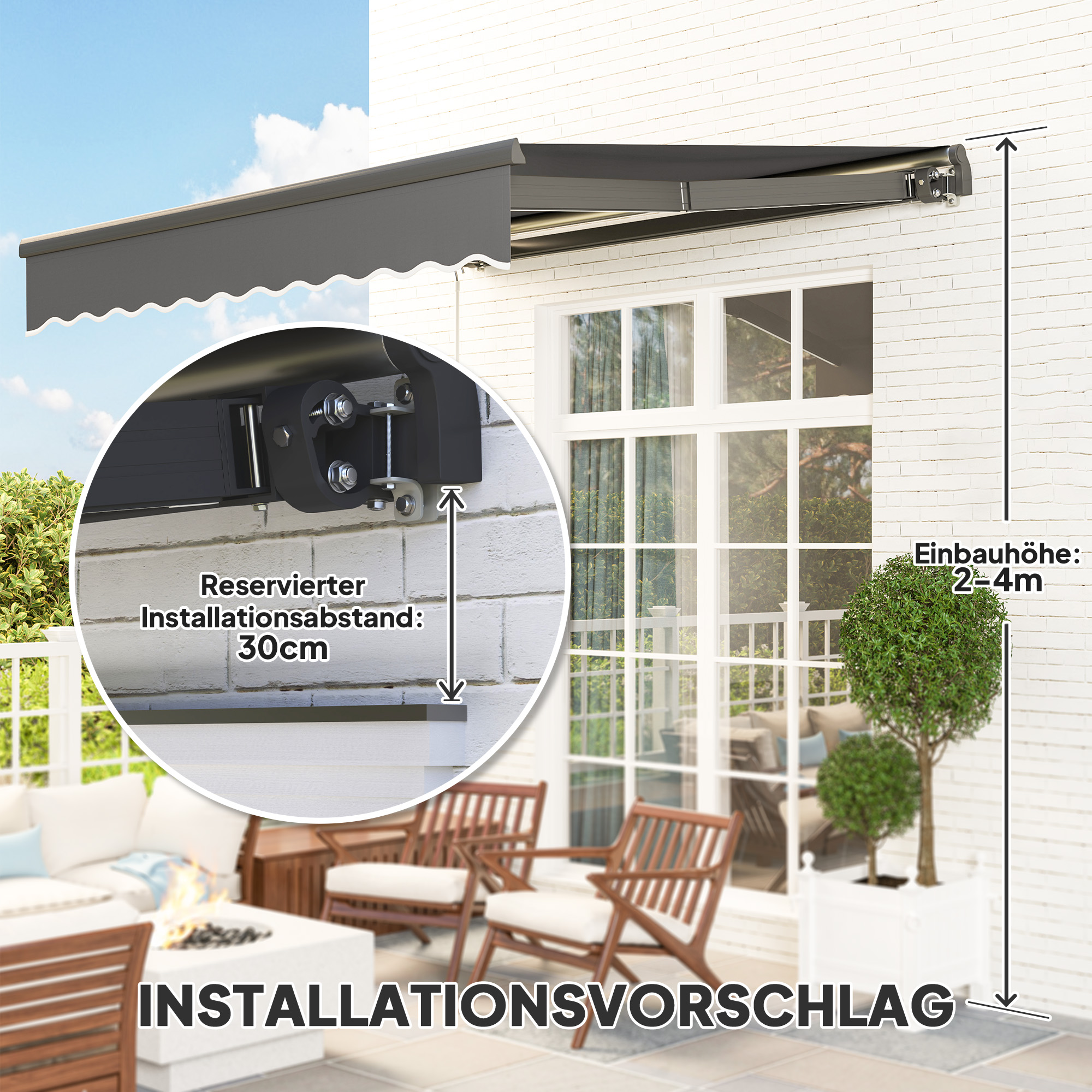 Klemmmarkise Solar-Lichte Markise