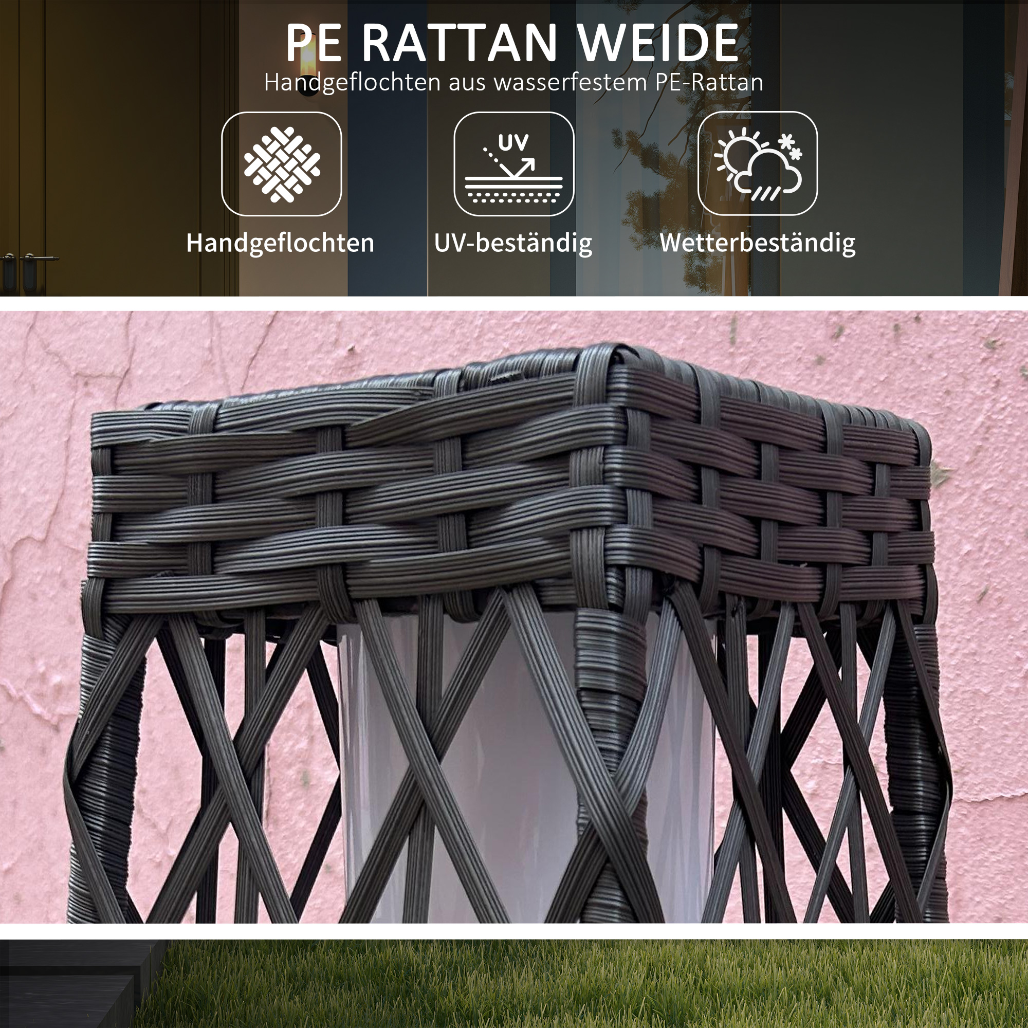 Rattan Solar Gartenlampe