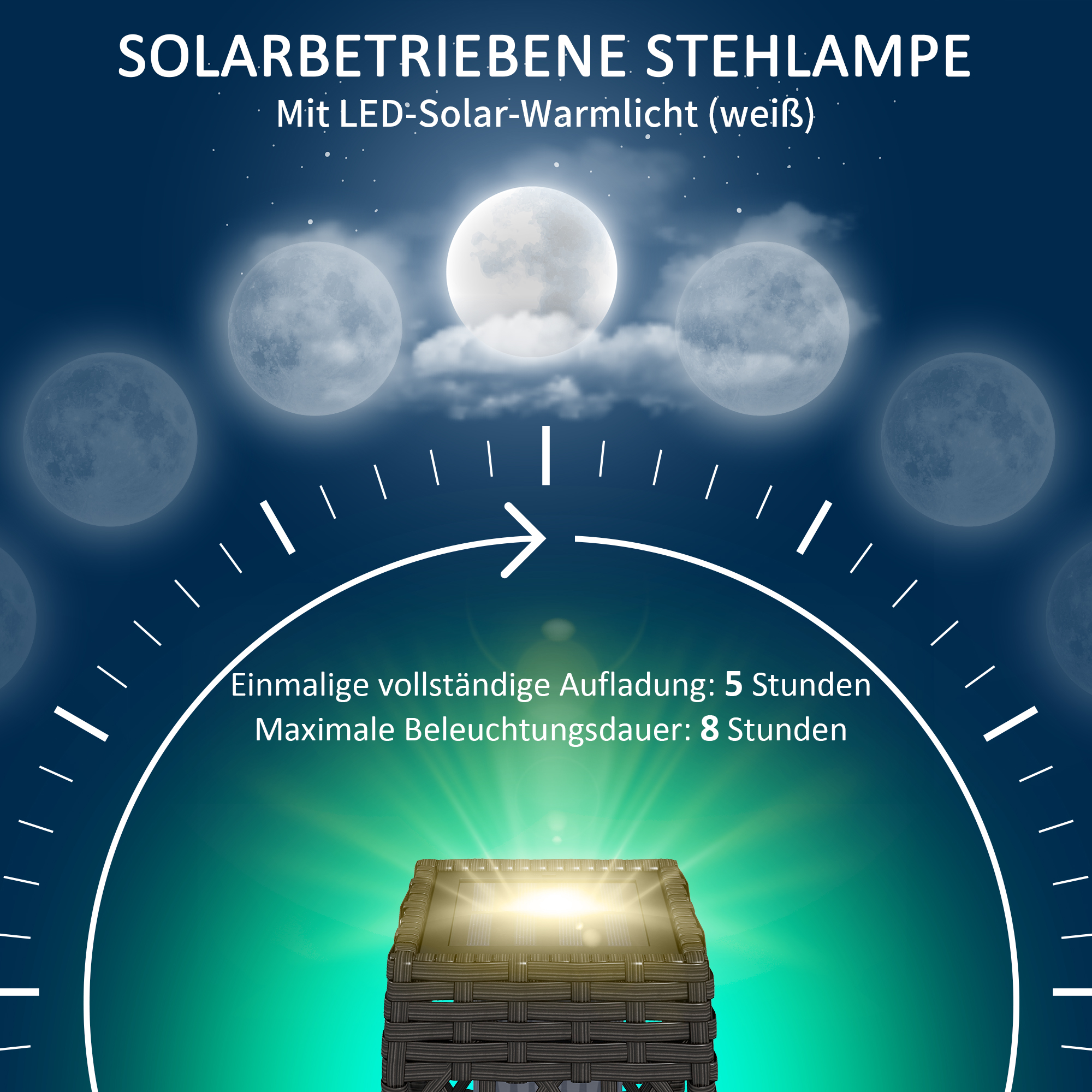 Rattan Solar Gartenlampe