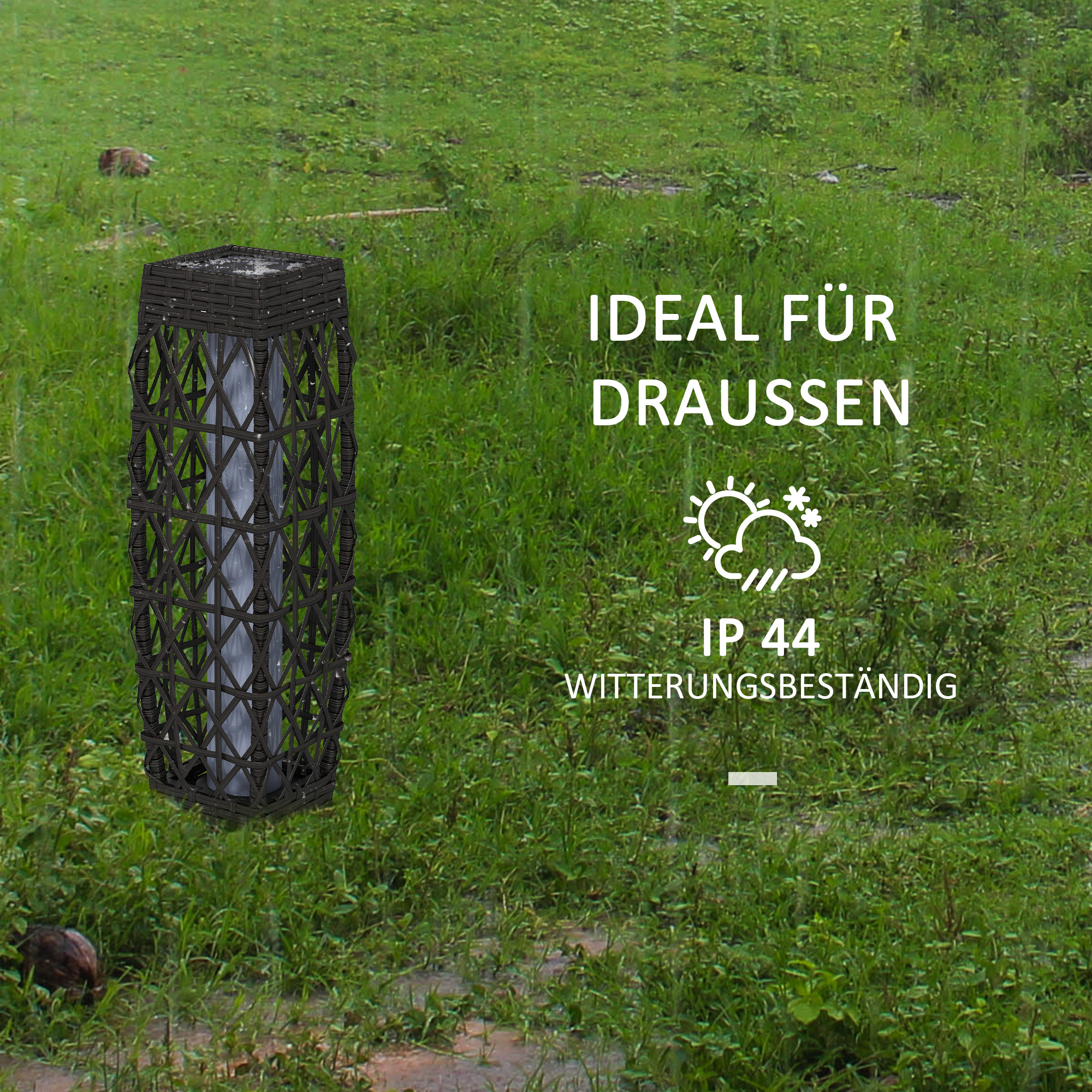 Rattan Solar Gartenlampe