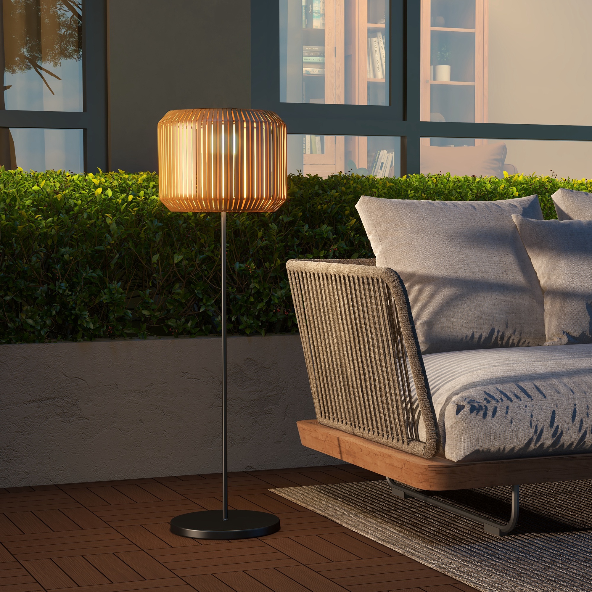 Rattan Solar Gartenlampe LED
