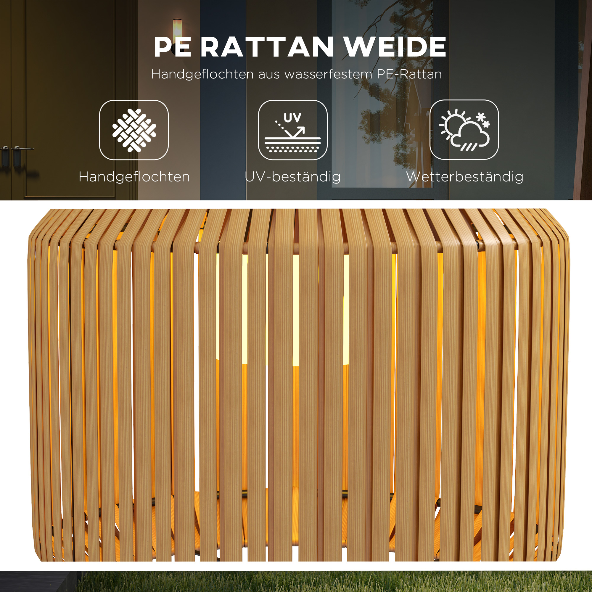 Rattan Solar Gartenlampe LED