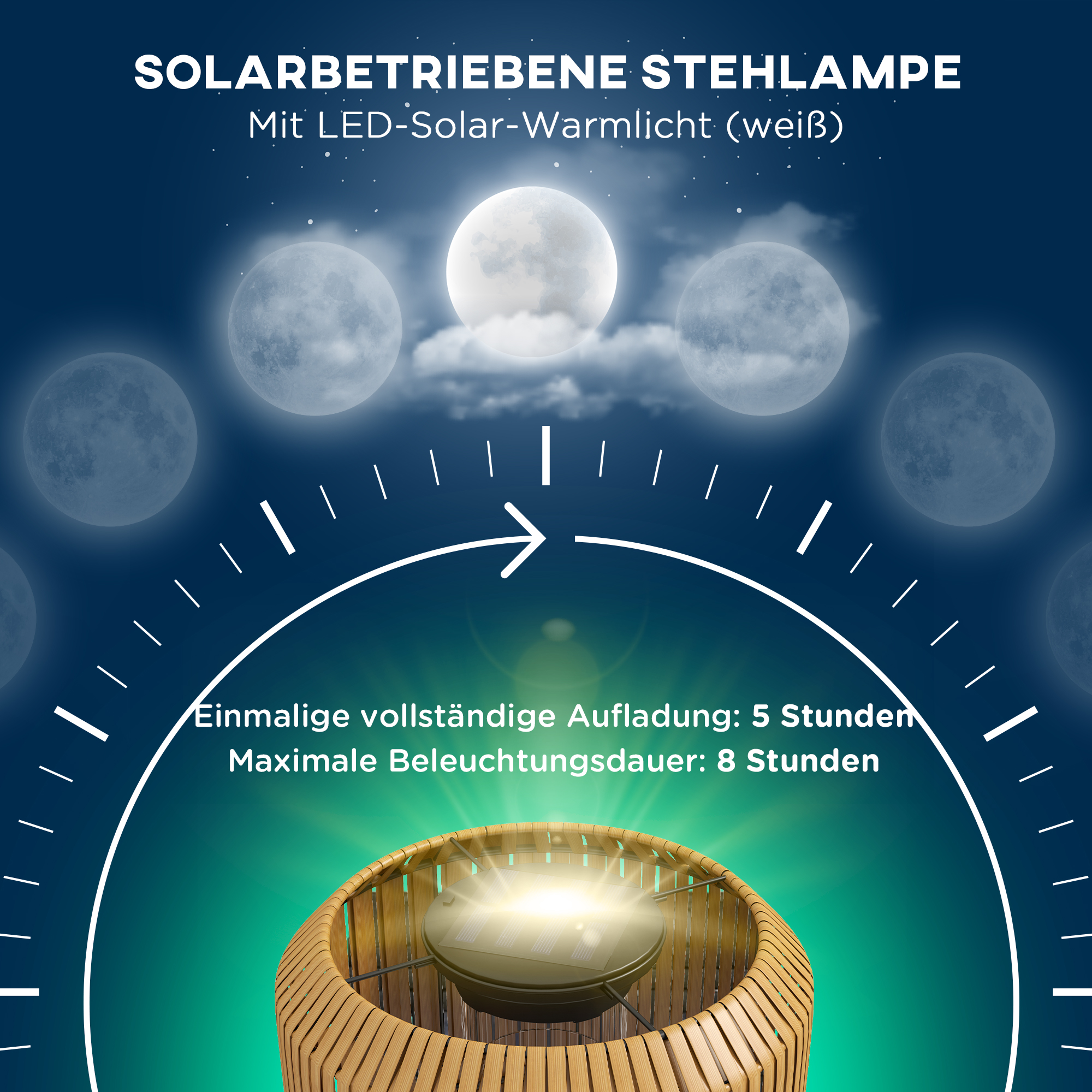 Rattan Solar Gartenlampe LED