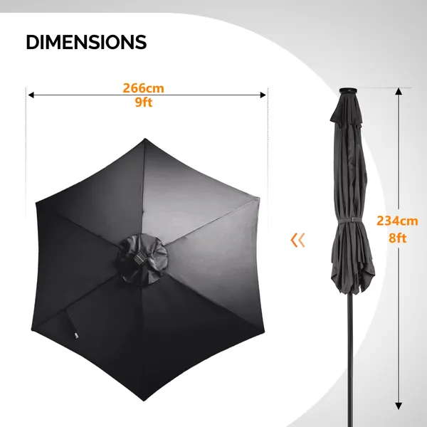 Solar LED Patio Umbrella