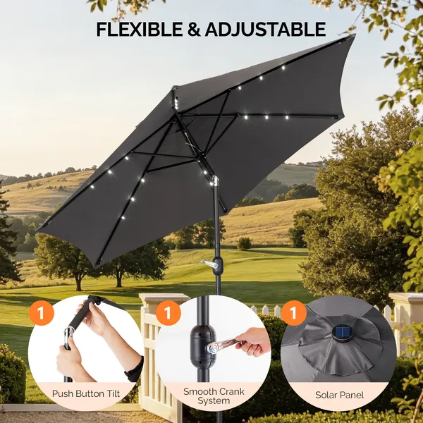 Solar LED Patio Umbrella