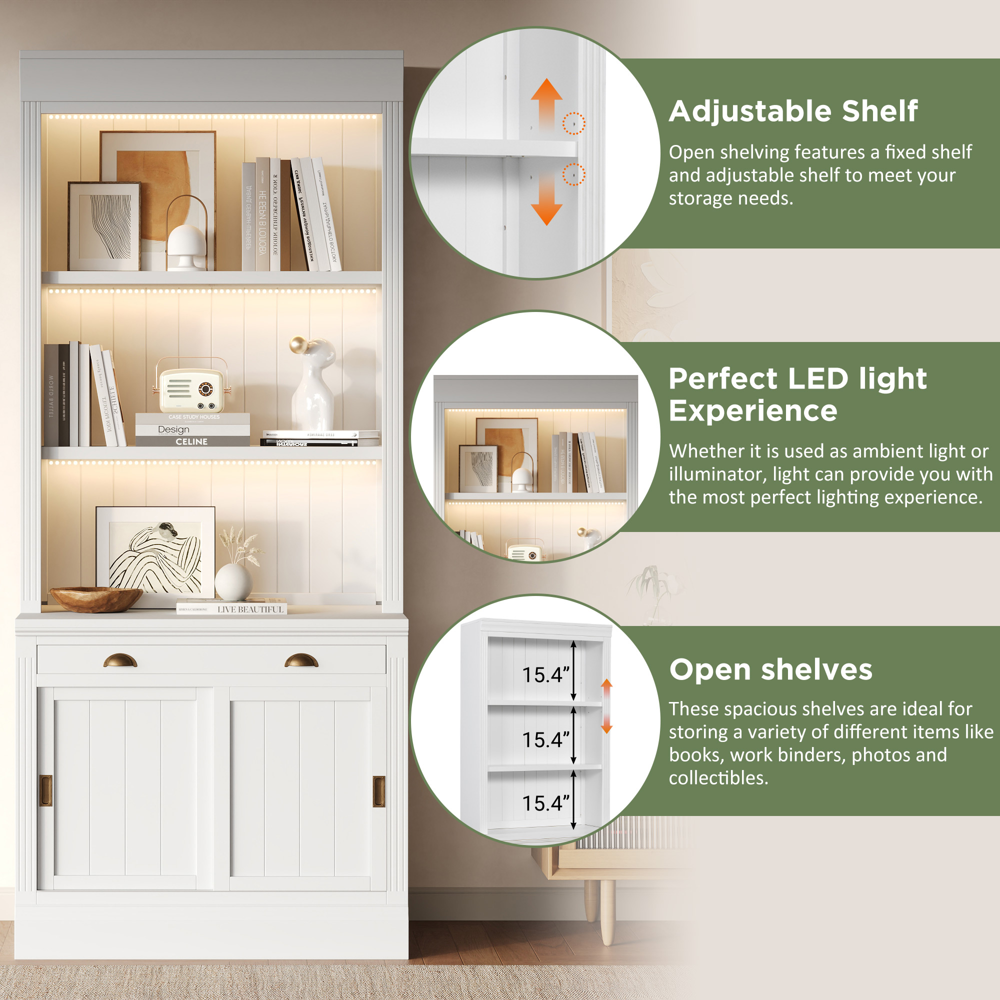 Bookshelf Suite With LED Lighting