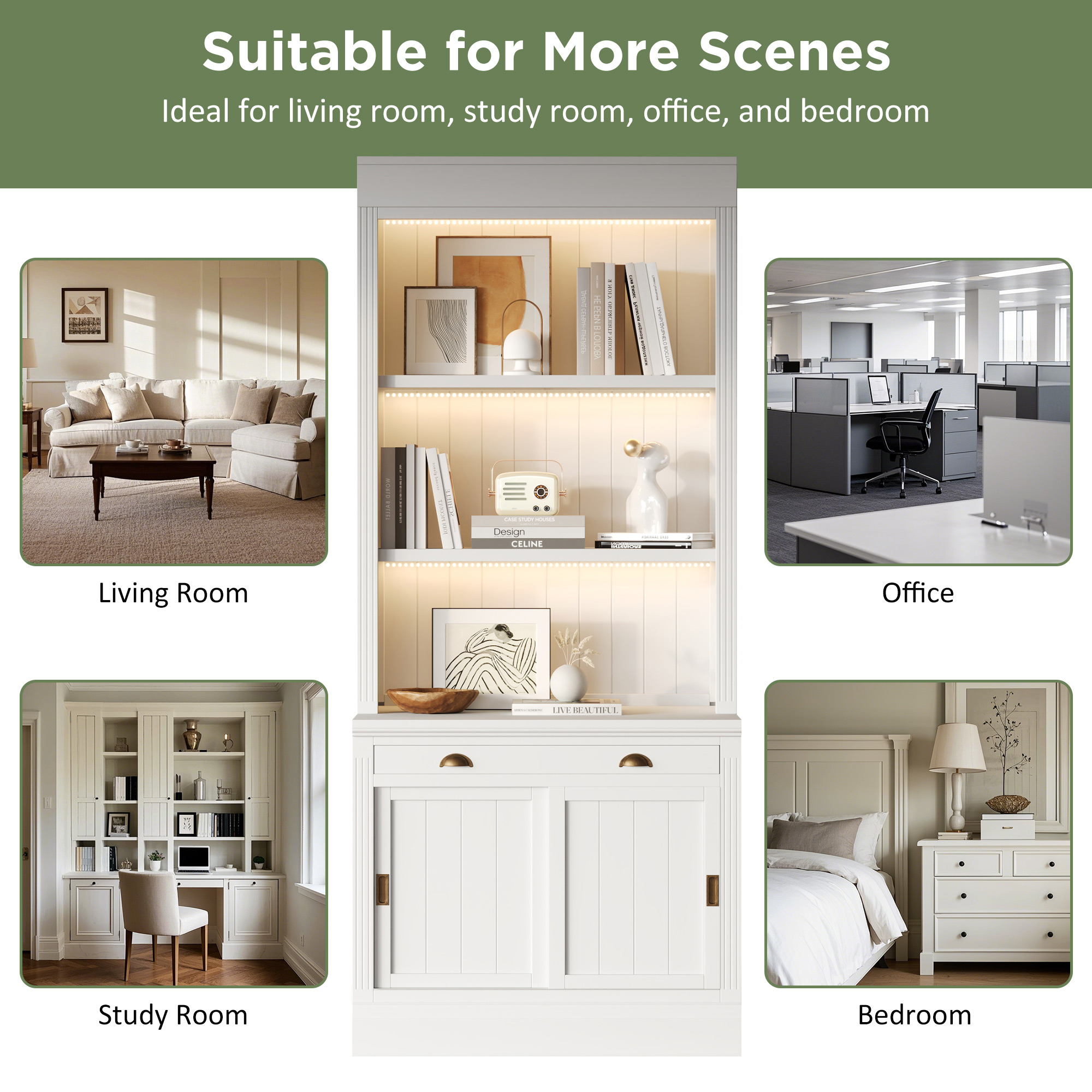 Bookshelf Suite With LED Lighting