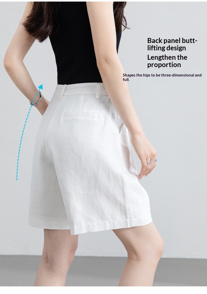 Tencel Linen Shorts Summer White
