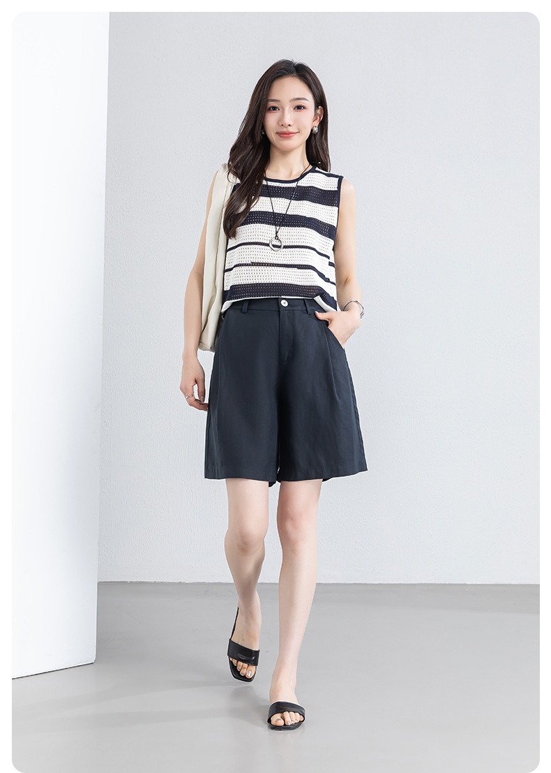 Tencel Linen Shorts Summer White
