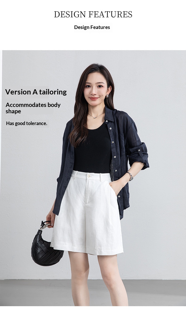 Tencel Linen Shorts Summer White
