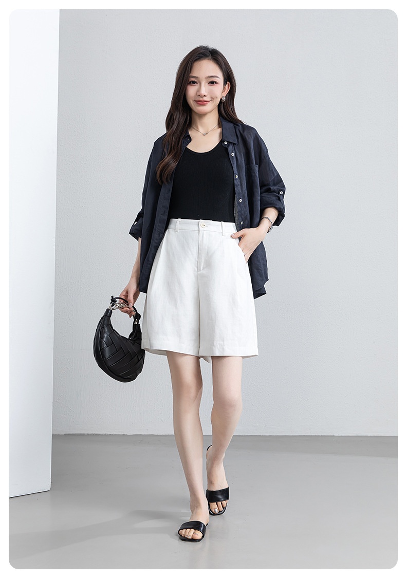 Tencel Linen Shorts Summer White
