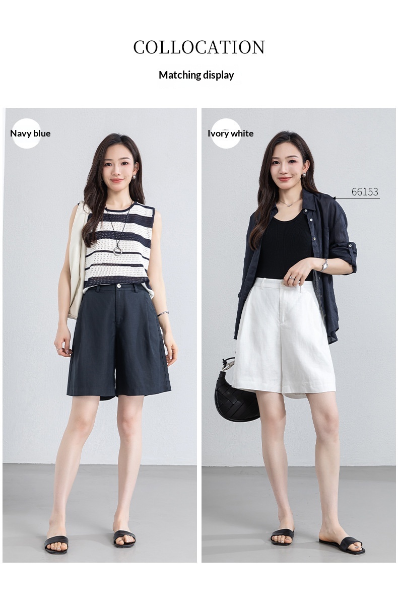 Tencel Linen Shorts Summer White