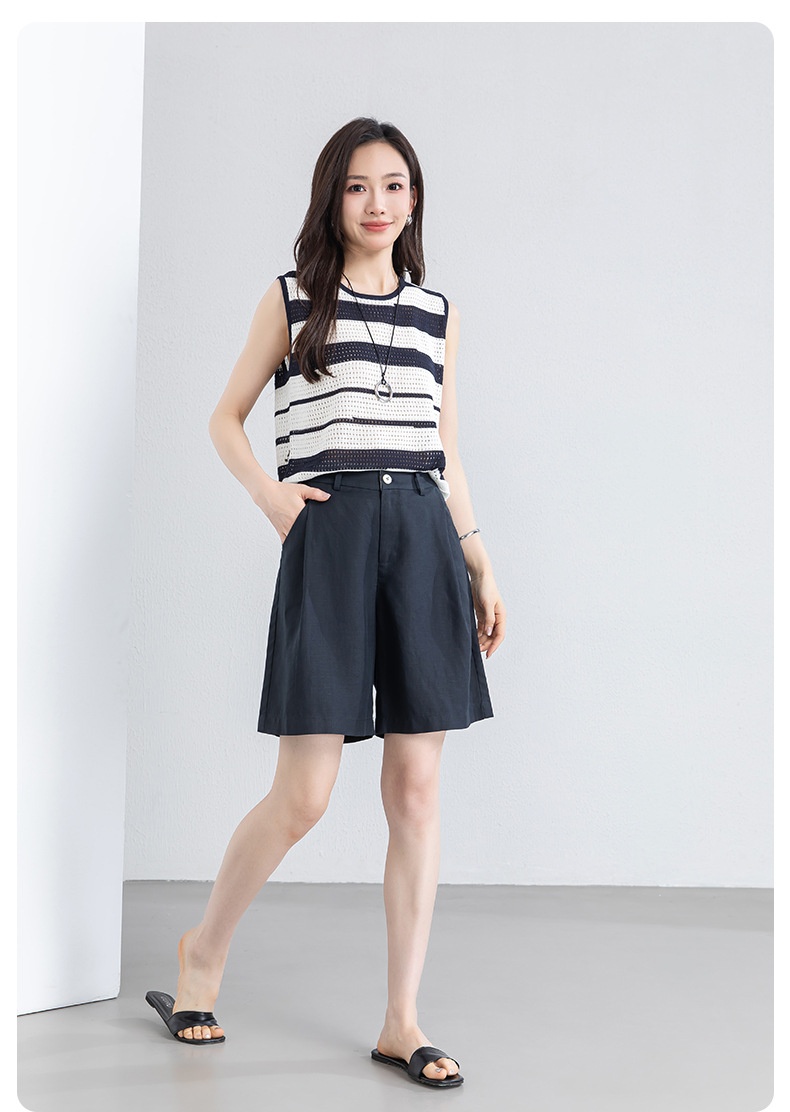 Tencel Linen Shorts Summer White