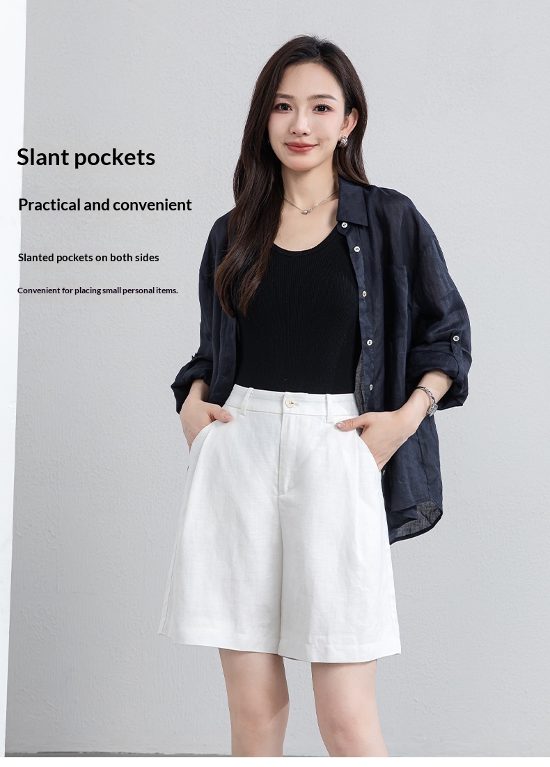 Tencel Linen Shorts Summer White