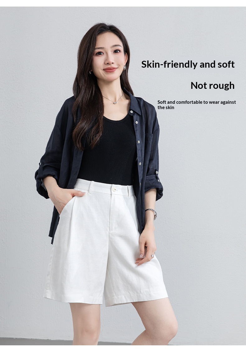 Tencel Linen Shorts Summer White