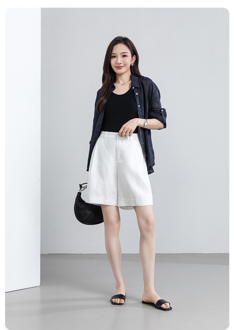 Tencel Linen Shorts Summer White