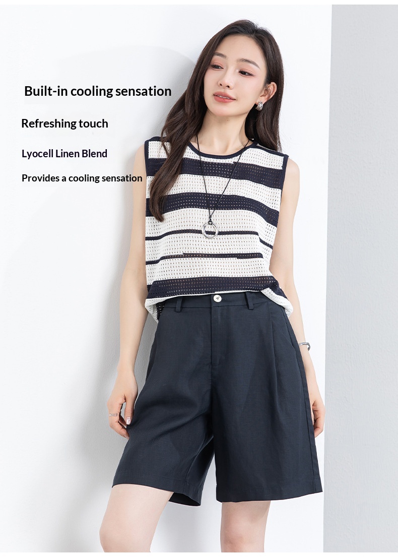 Tencel Linen Shorts Summer White