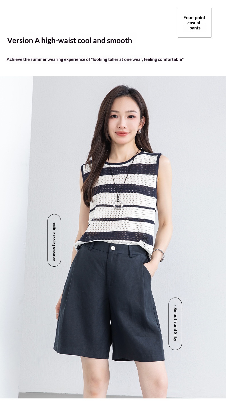 Tencel Linen Shorts Summer White