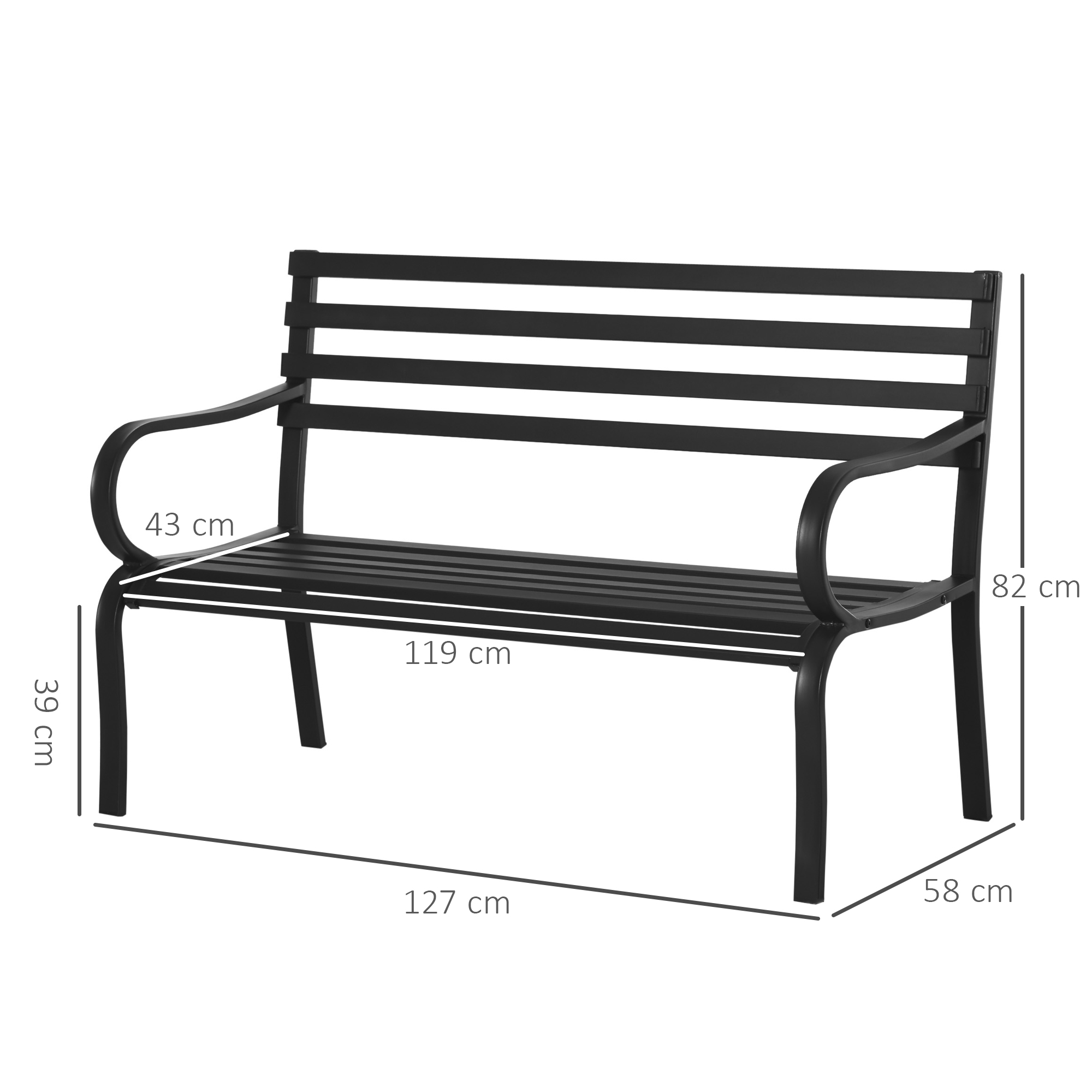 Gartenbank 2-Sitzer 240kg Belastbar