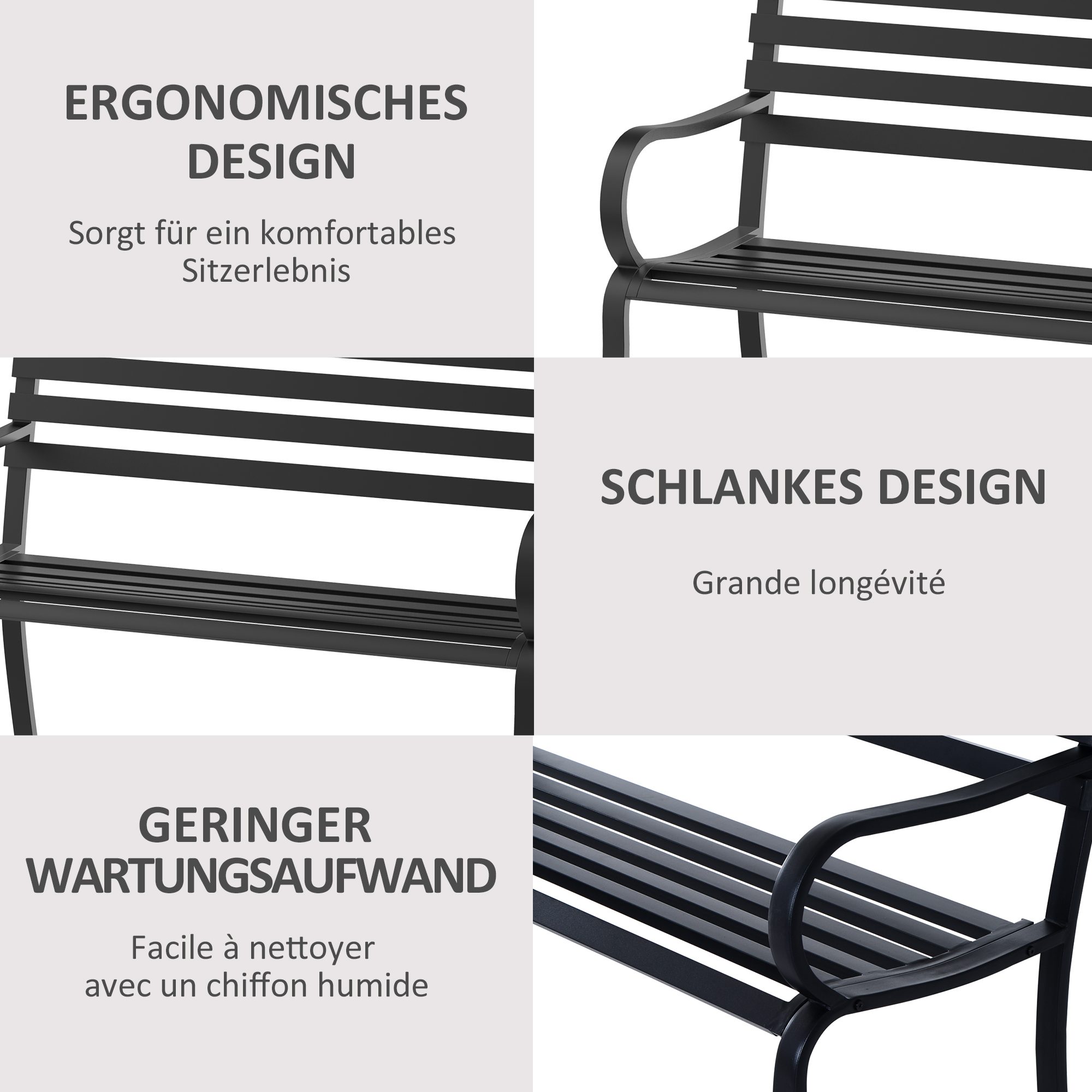 Gartenbank 2-Sitzer 240kg Belastbar