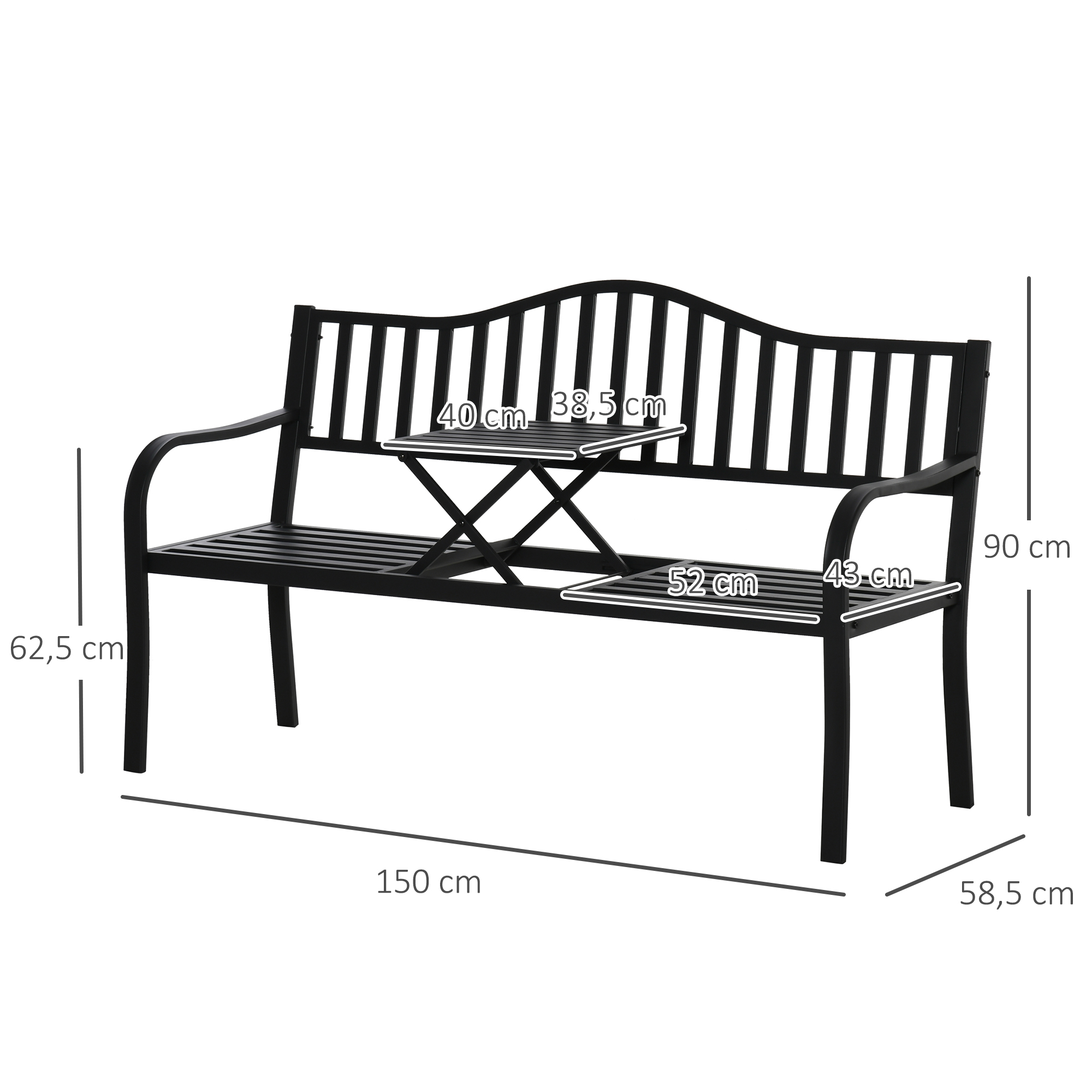 Gartenbank 2-Sitzer Robust