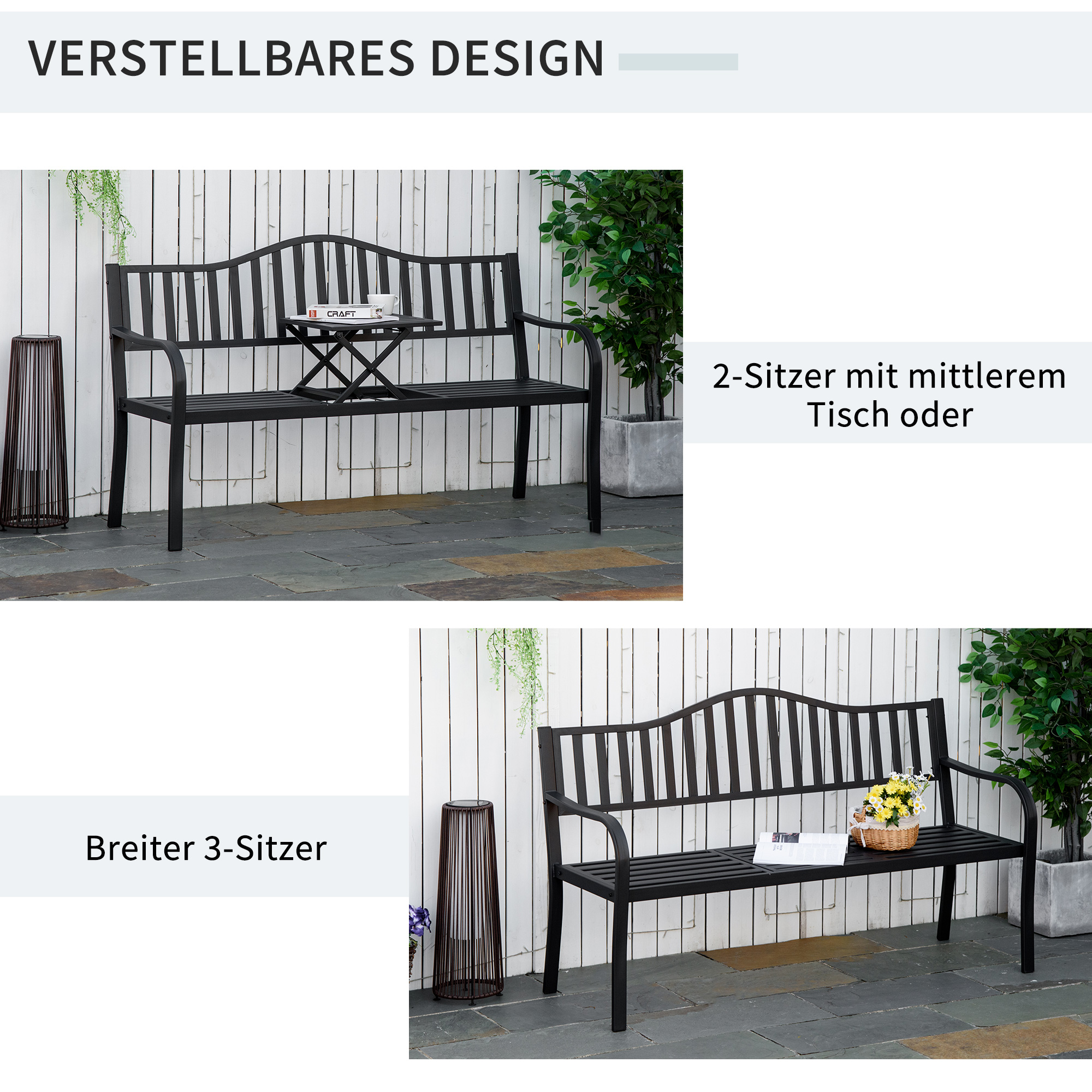 Gartenbank 2-Sitzer Robust