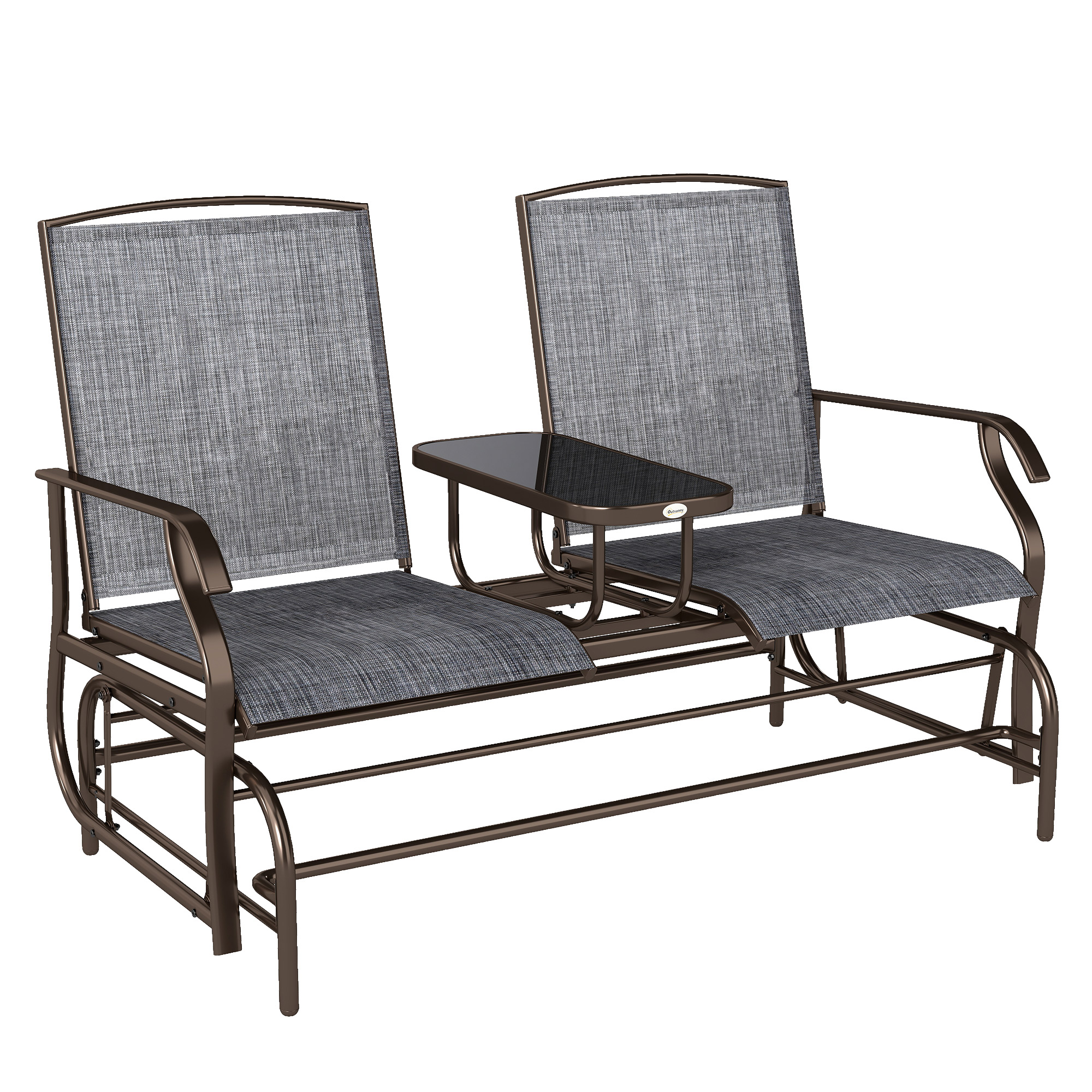 Gartenbank, 2-Sitzer Schaukelstuhl Mit Tisch