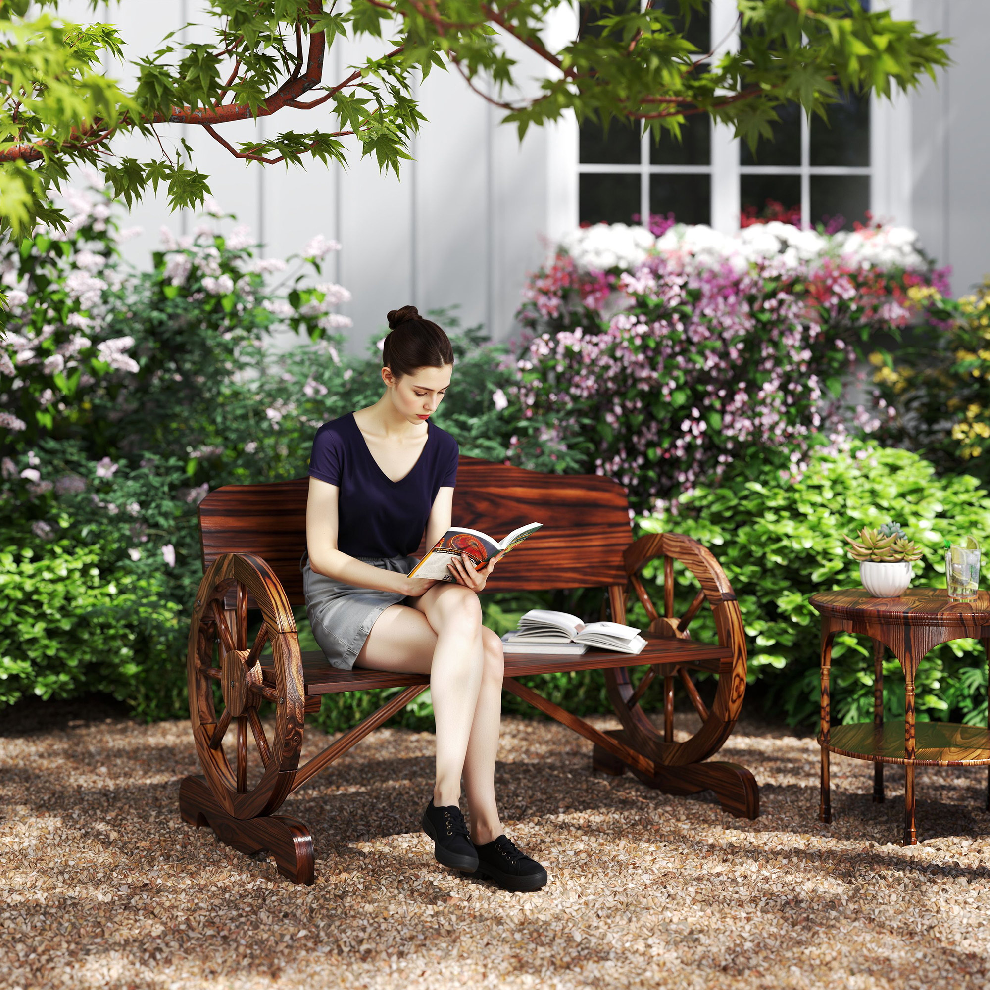 2-Sitzer Gartenbank Fichtenholz