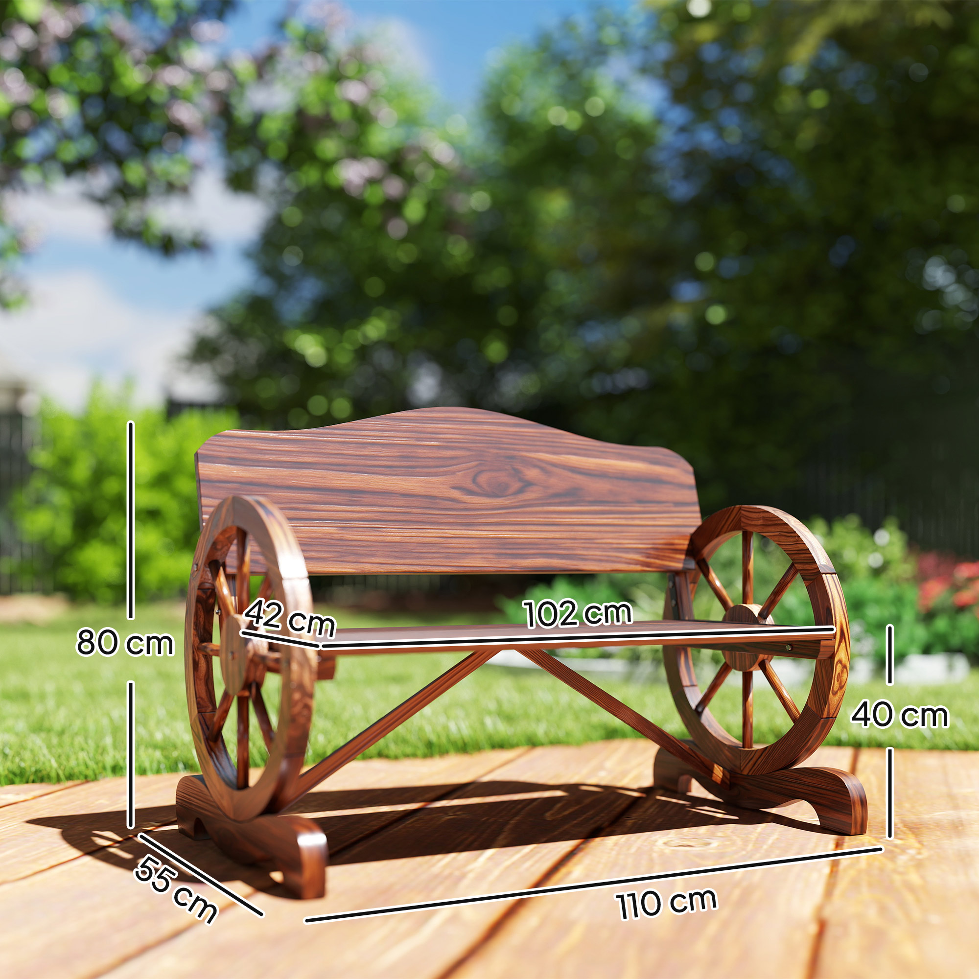 2-Sitzer Gartenbank Fichtenholz