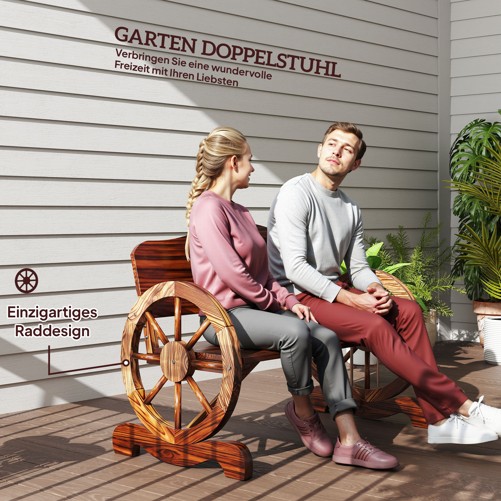 2-Sitzer Gartenbank Fichtenholz