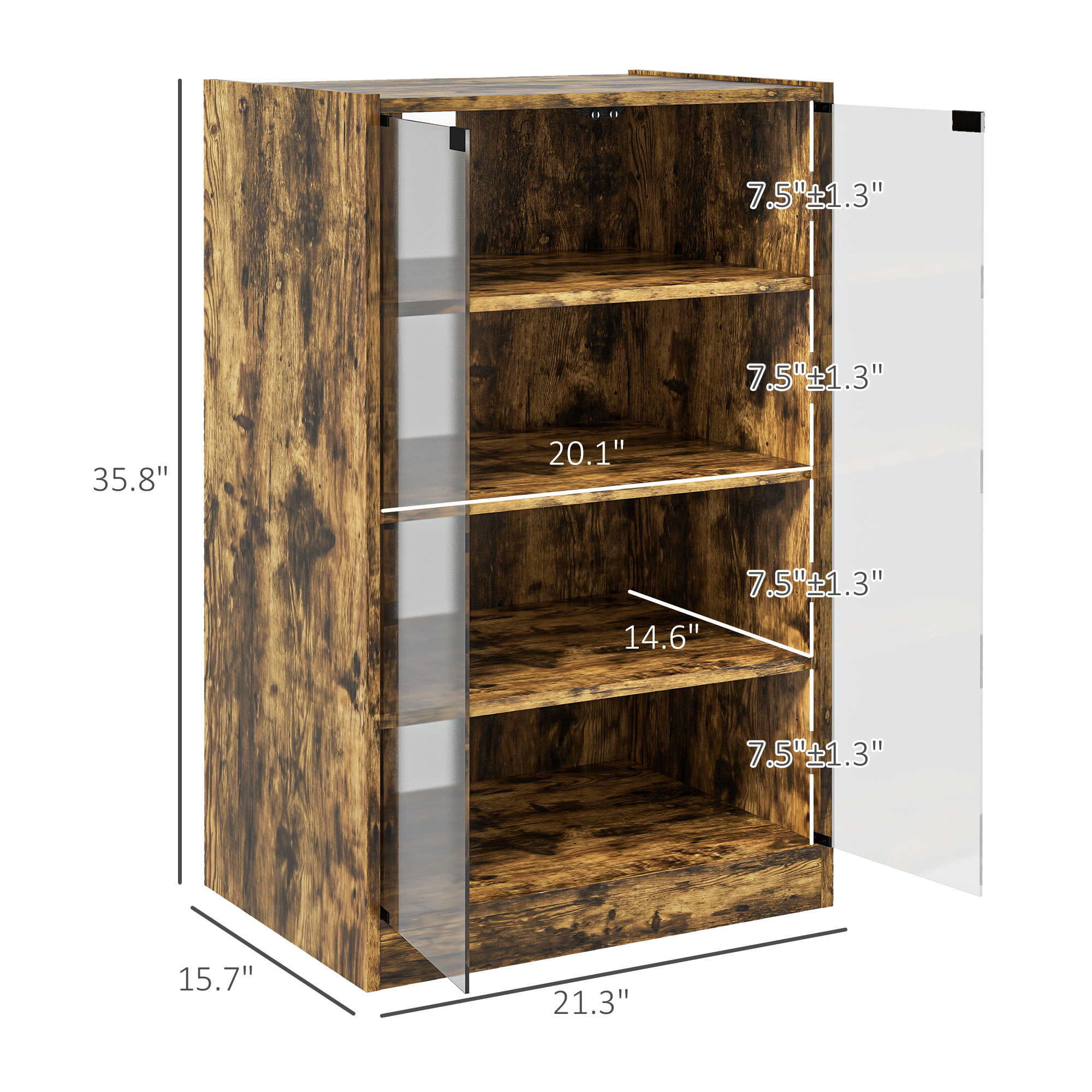 5-Tier Media Cabinet Rustic Brown