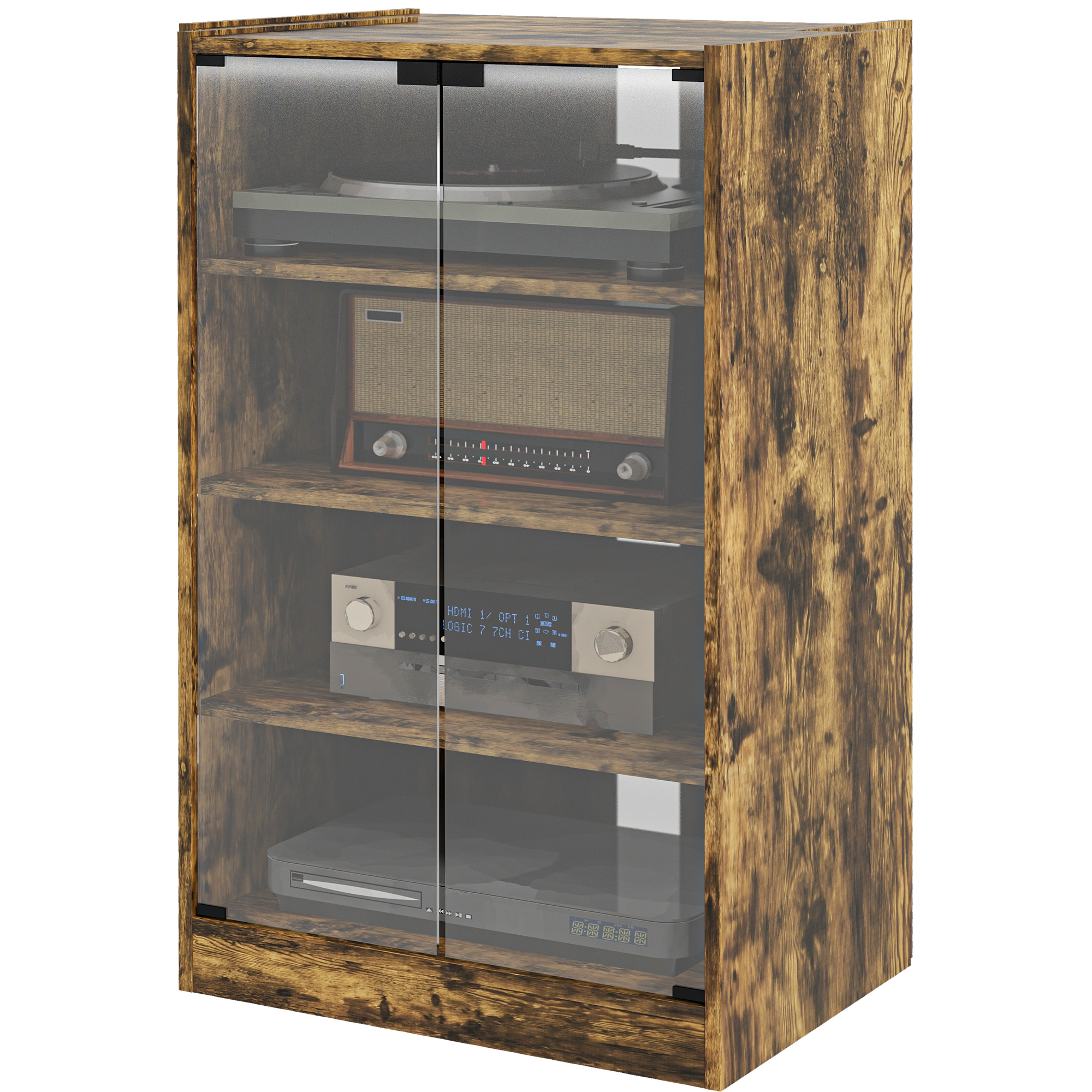 5-Tier Media Cabinet Rustic Brown