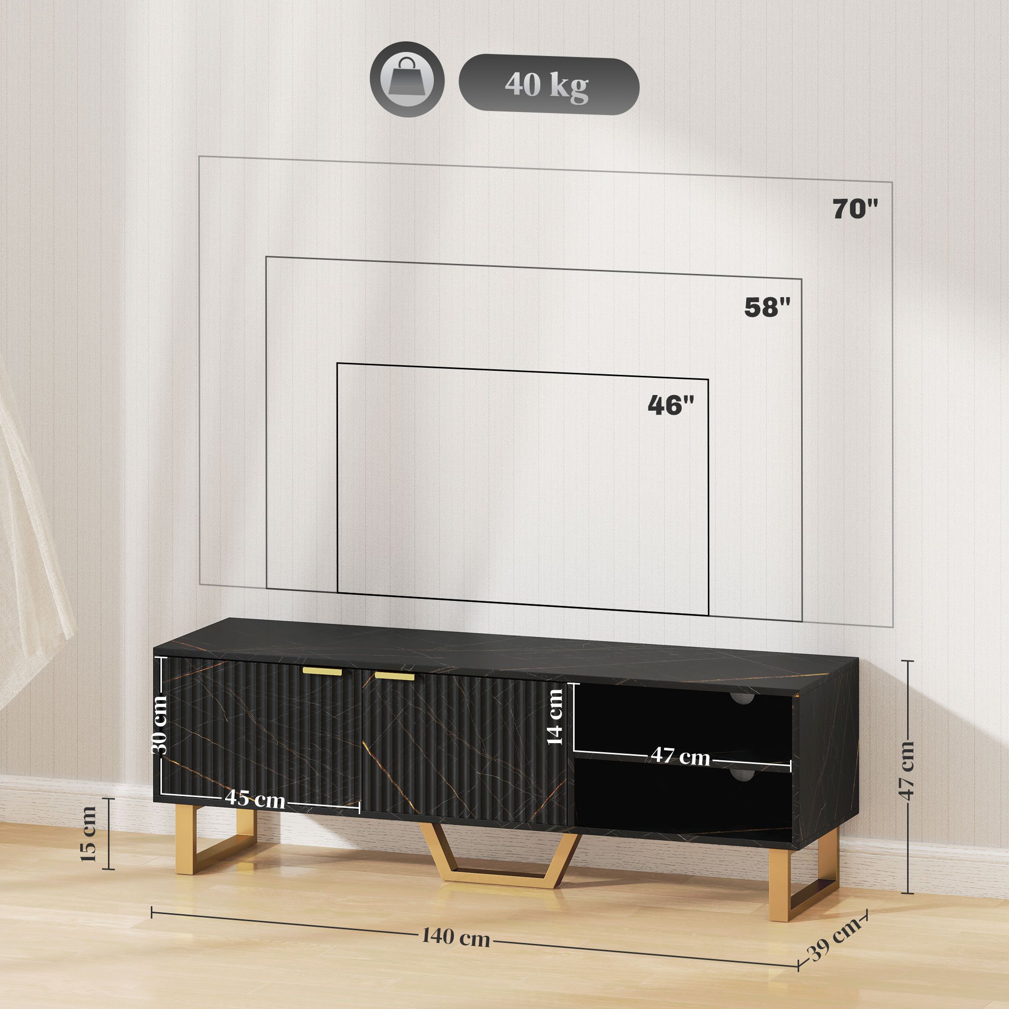 Marble TV Unit With Storage