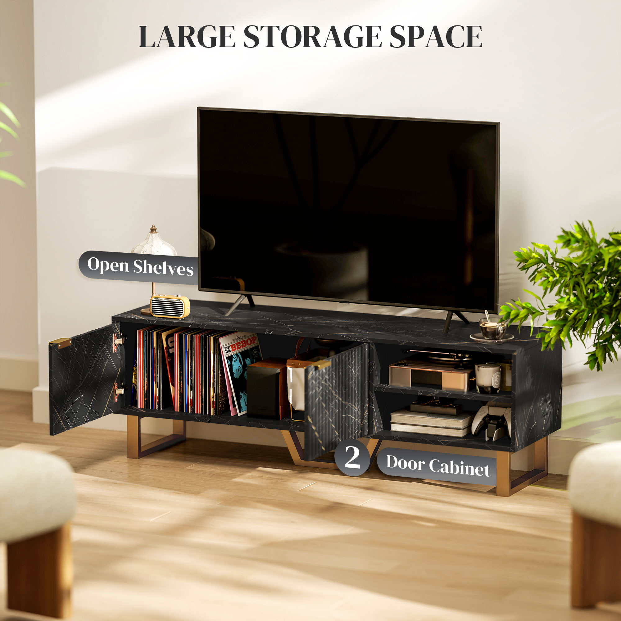 Marble TV Unit With Storage
