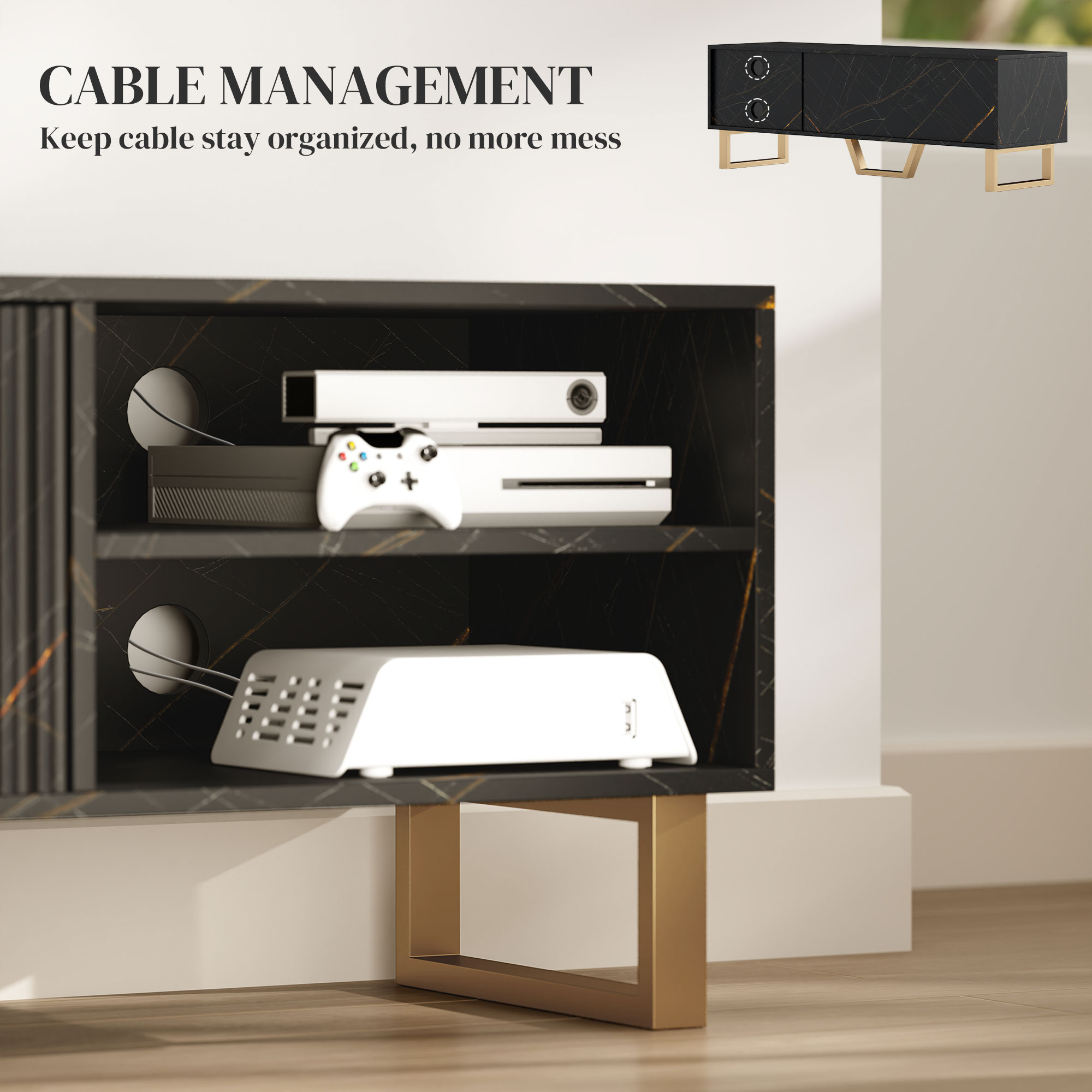 Marble TV Unit With Storage