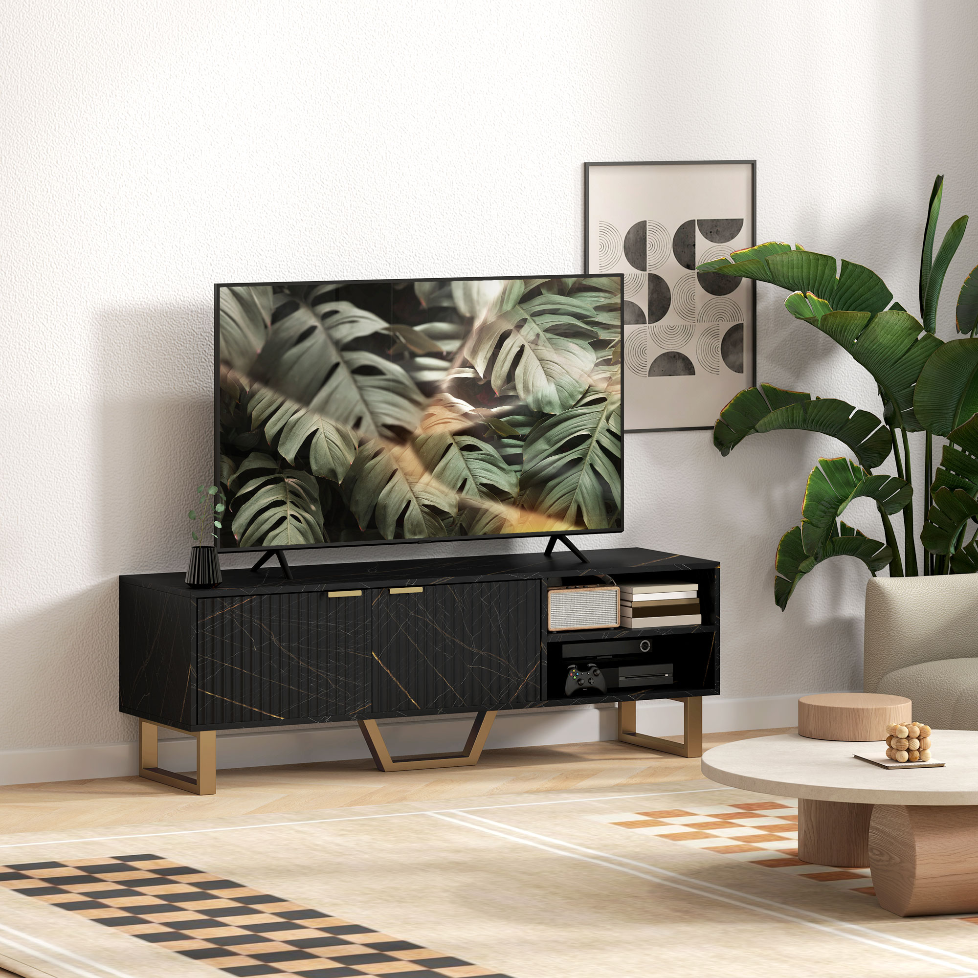 Marble TV Unit With Storage
