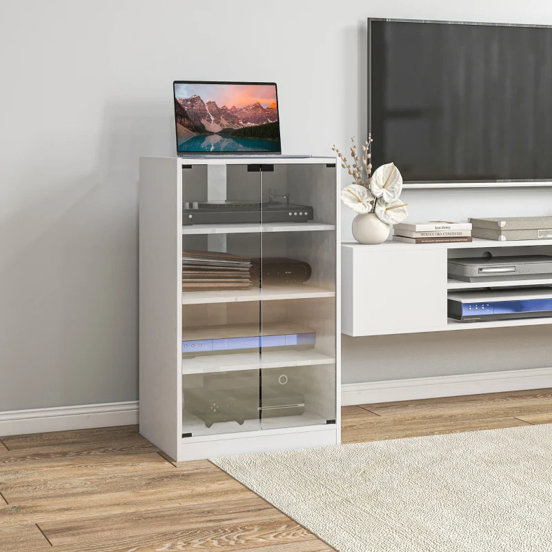 4-Tier Media Cabinet Distressed
