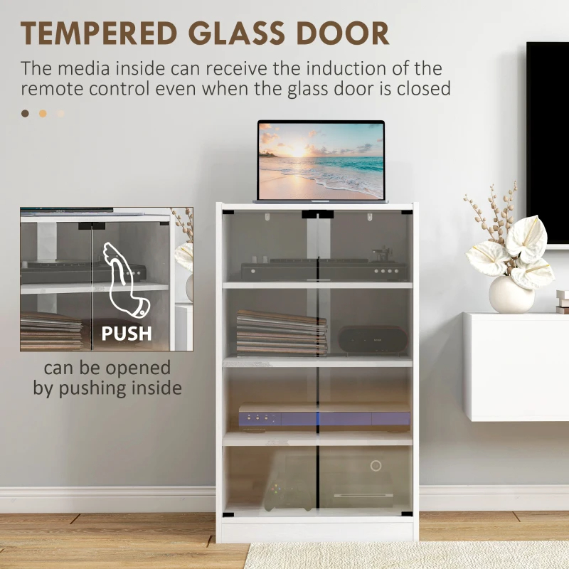 4-Tier Media Cabinet Distressed