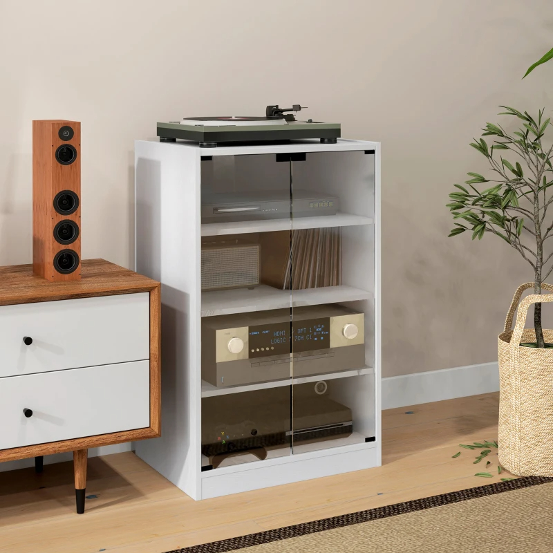 4-Tier Media Cabinet Distressed