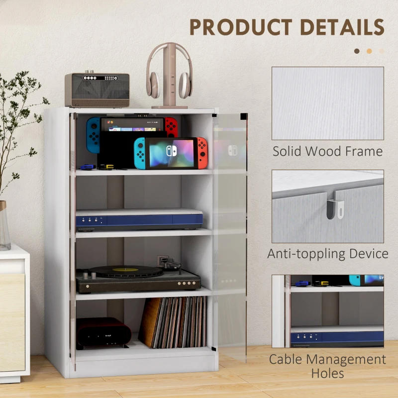 4-Tier Media Cabinet Distressed