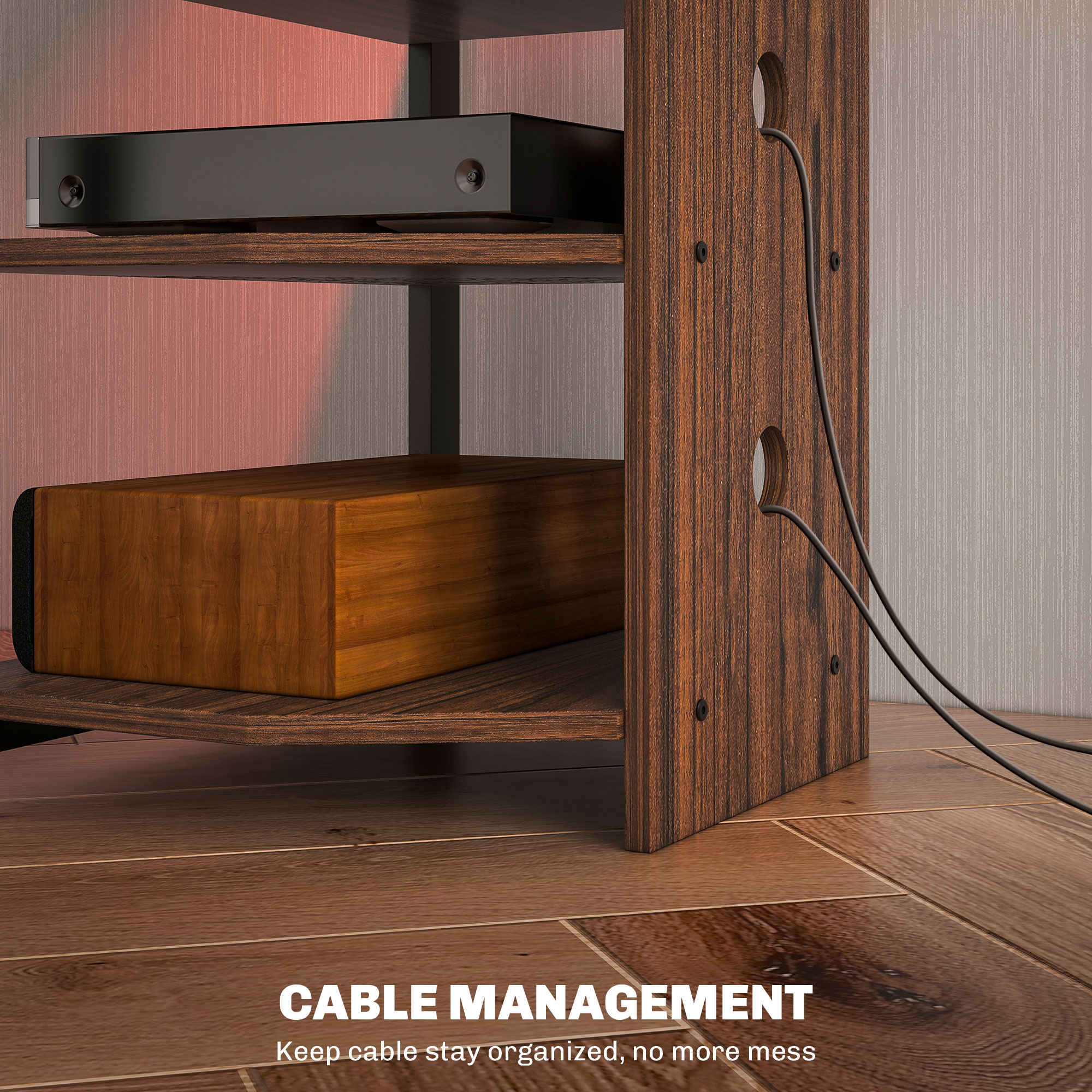 4-Tier Corner TV Stand With LED Lights