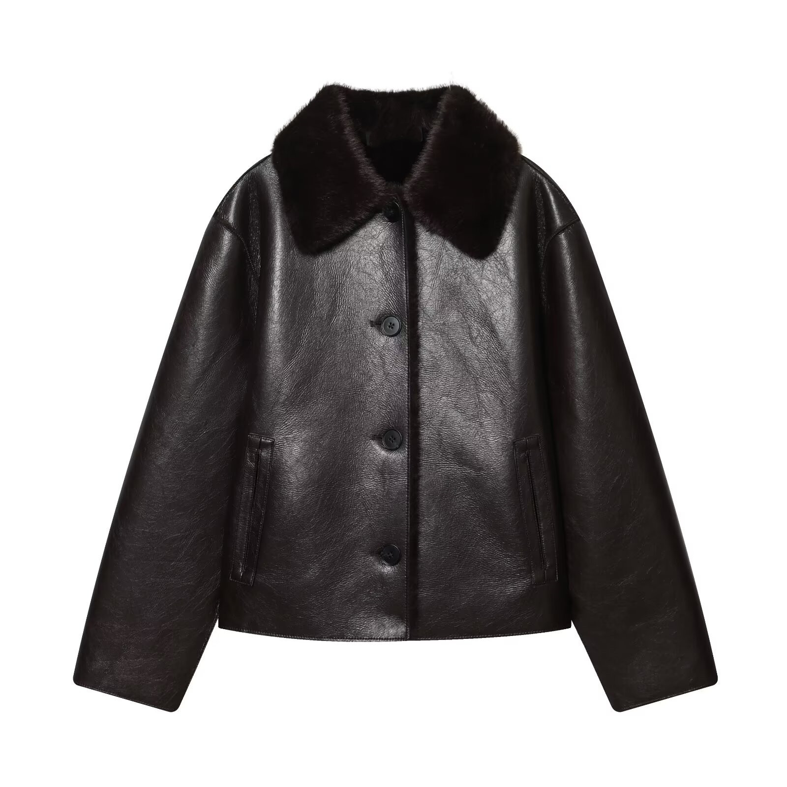 Faux-leather Jacket For Women