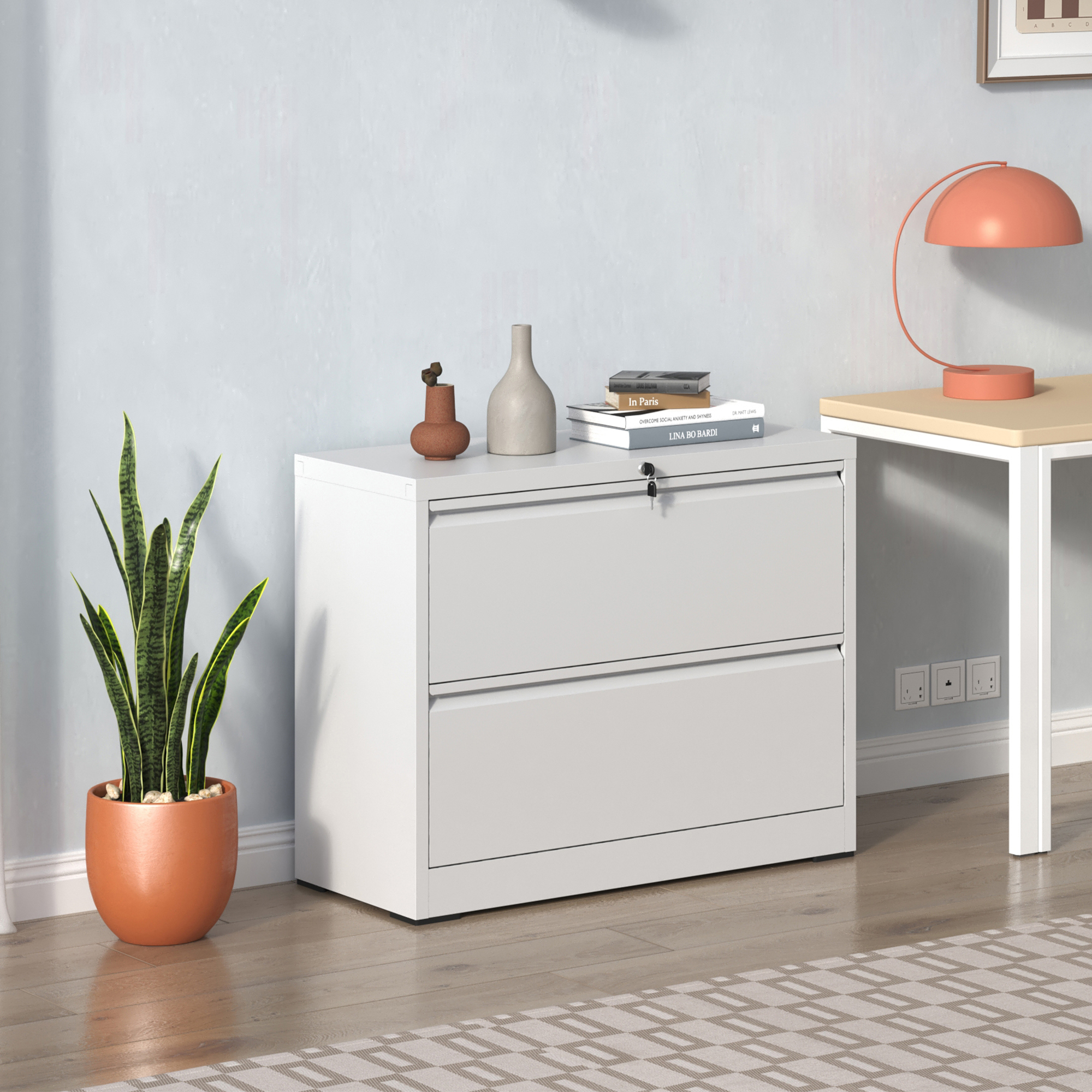 2 Drawer Metal File Cabinet