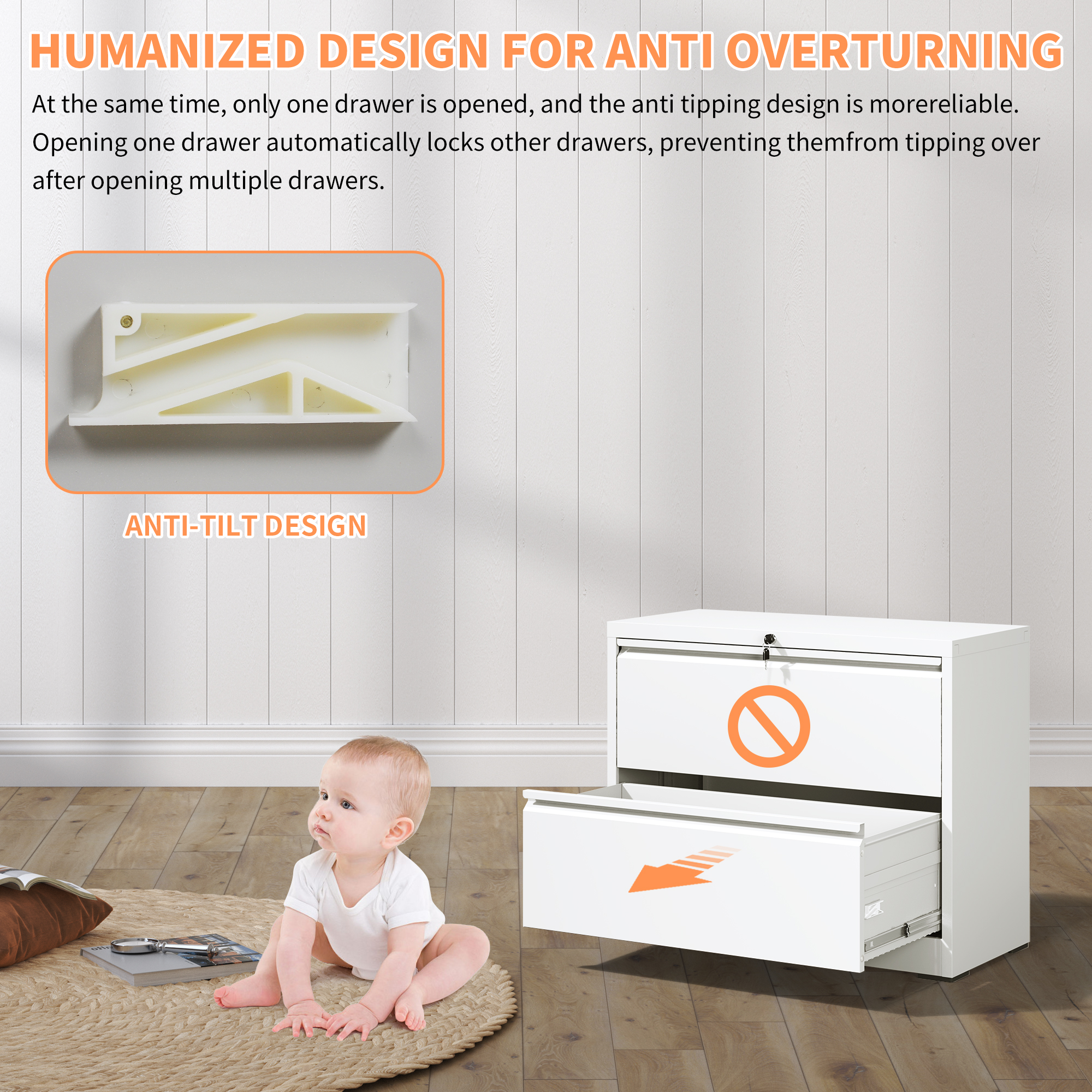 2 Drawer Metal File Cabinet