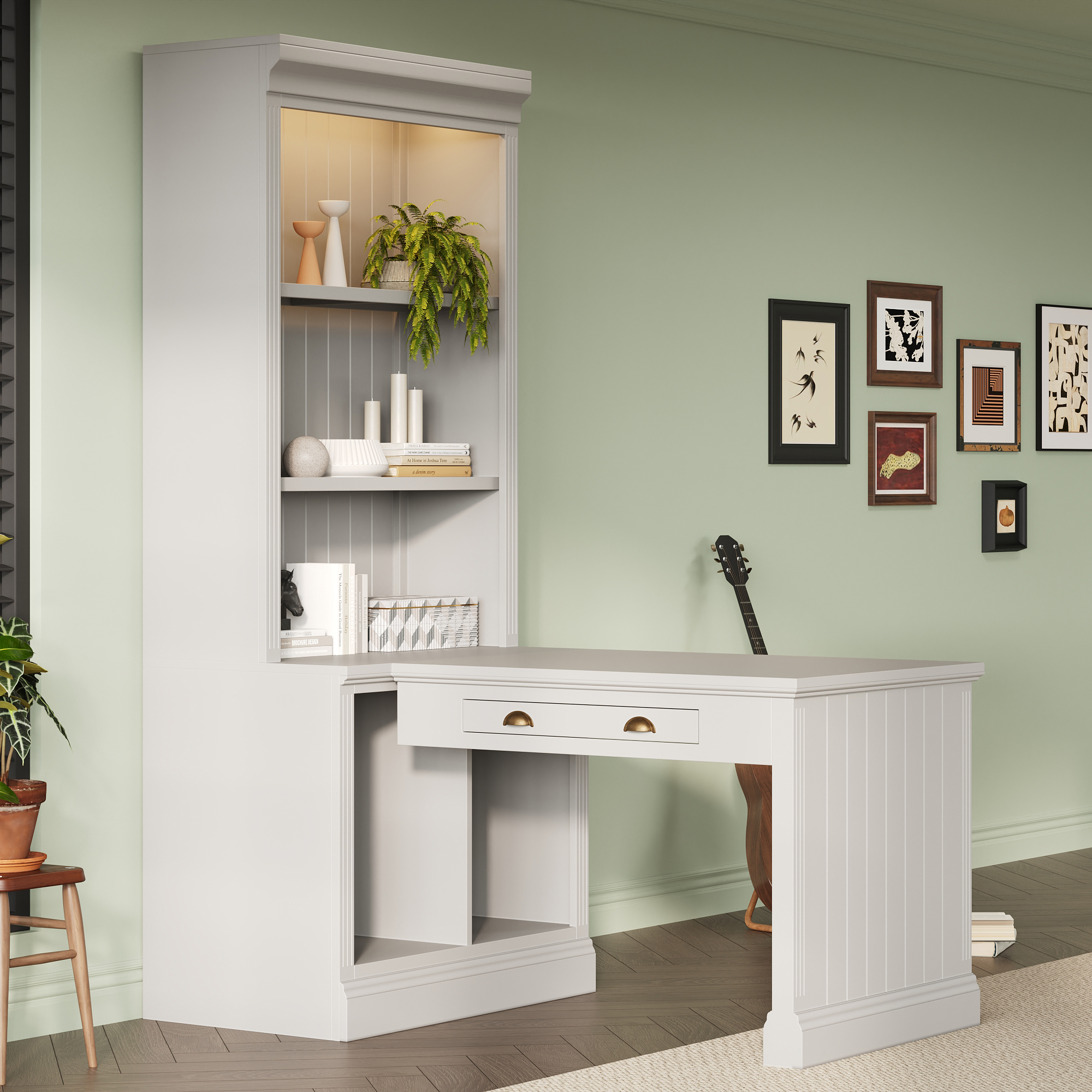 Bookshelf Writing Desk Modern