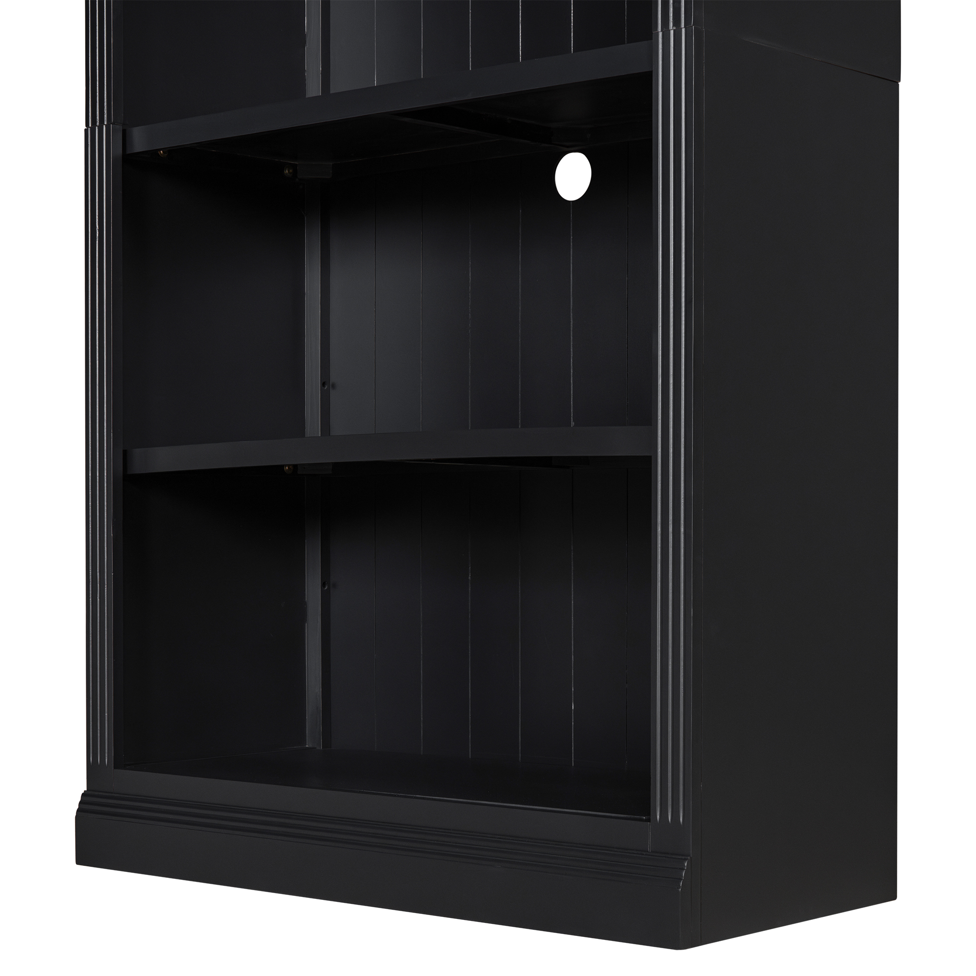 Wood Bookcase with Light Strip, 5-Tier and Adjustable